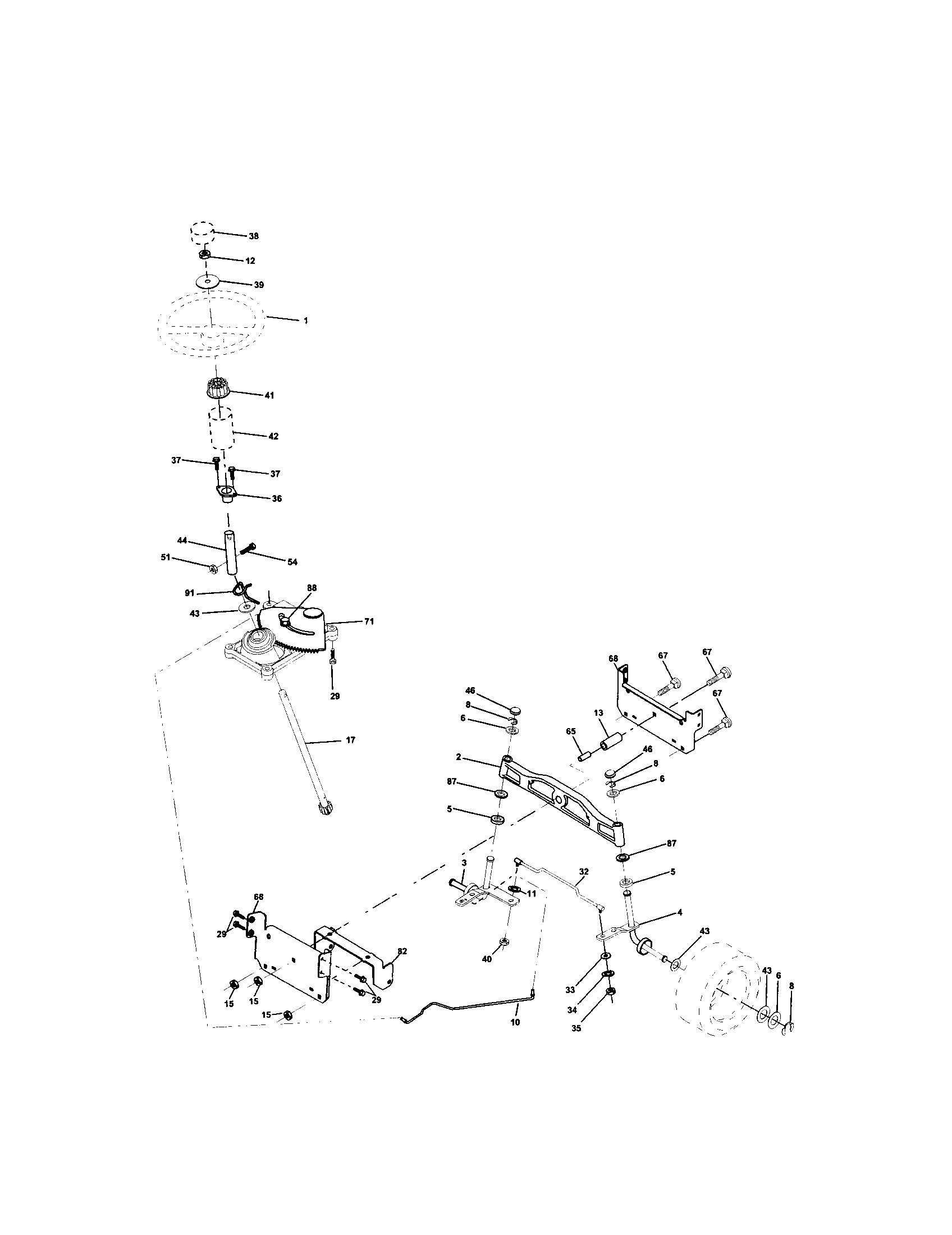 Craftsman 917273461 steering assembly diagram