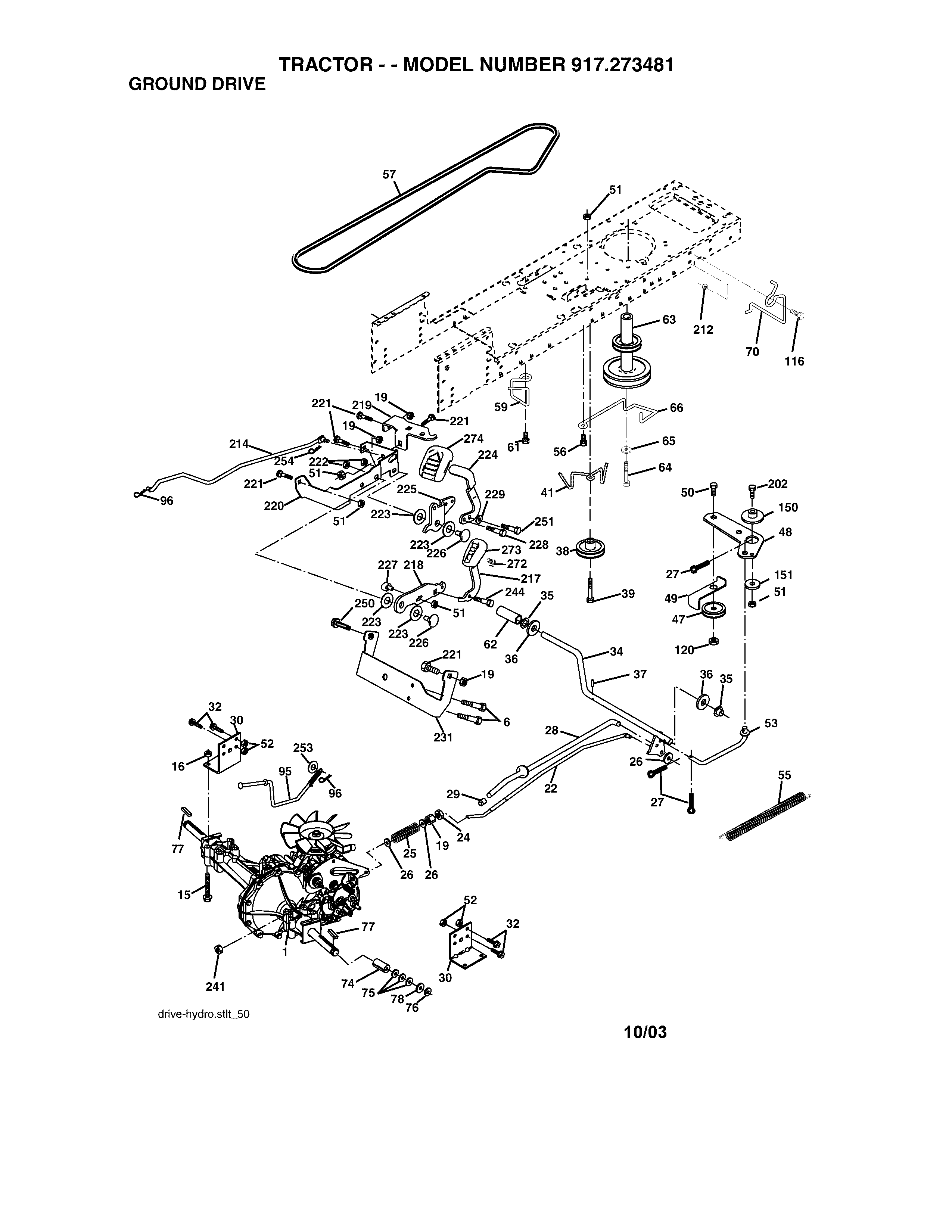 Craftsman 917273481 ground drive diagram