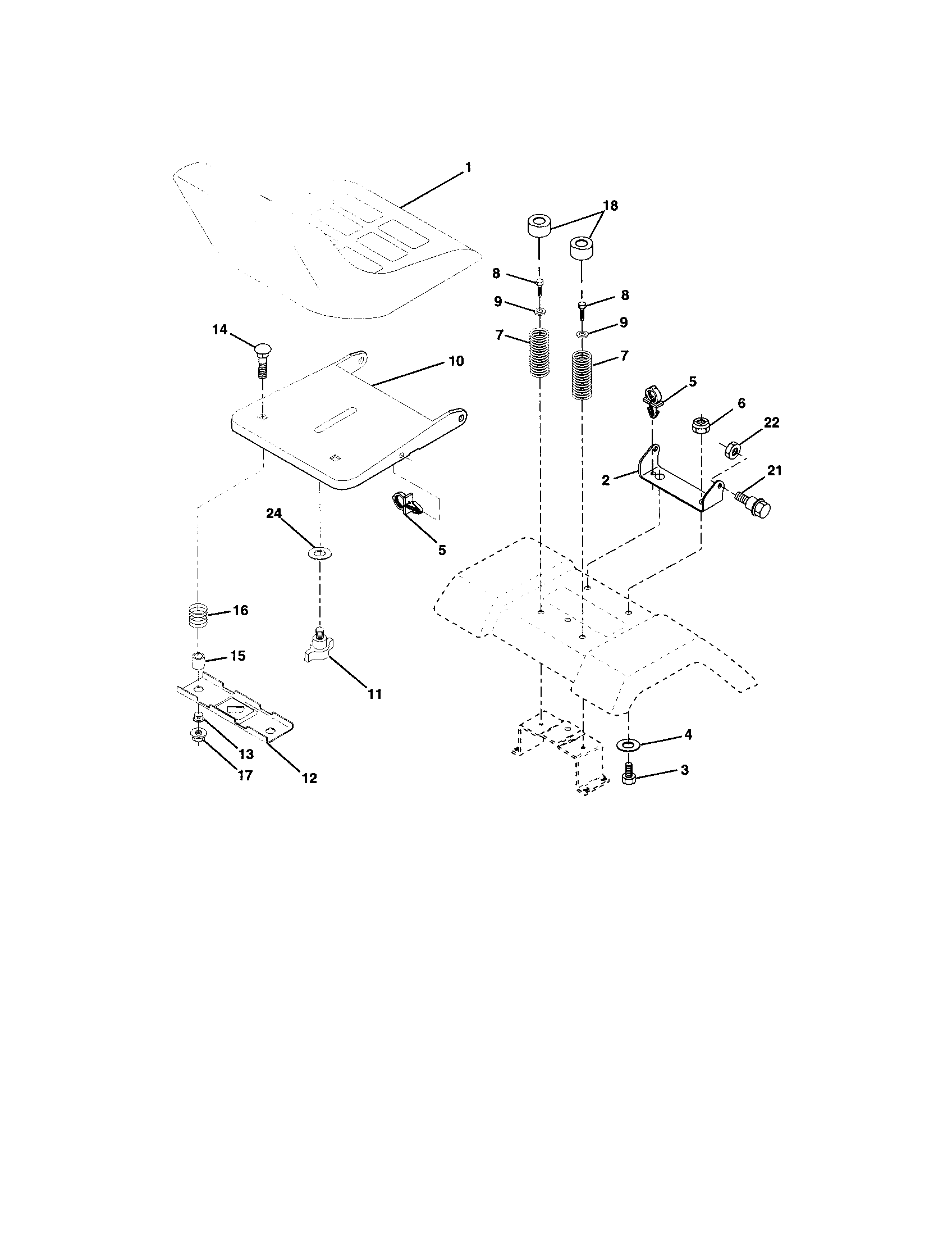 Craftsman 917273481 seat assembly diagram