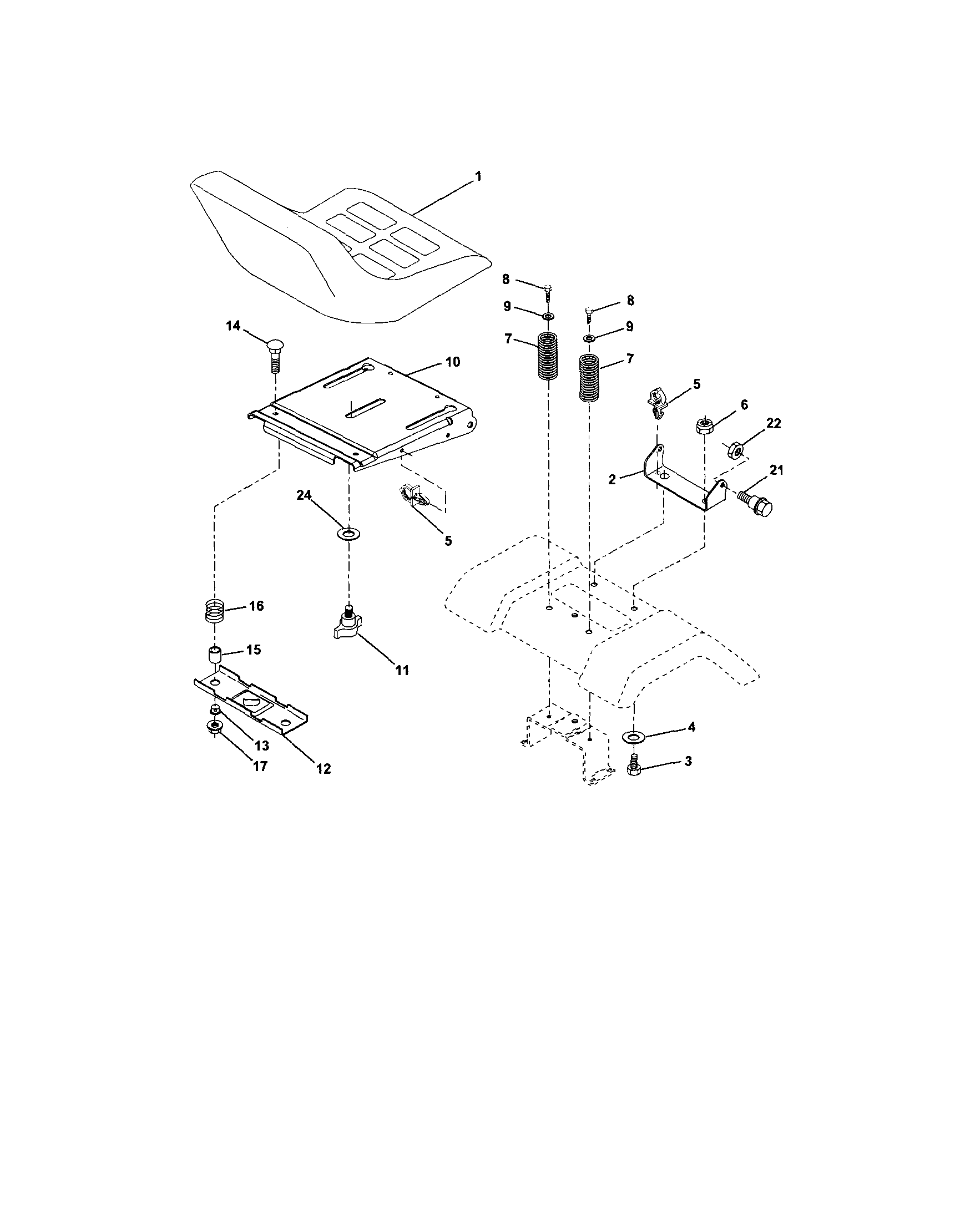 Craftsman 917273131 seat assembly diagram