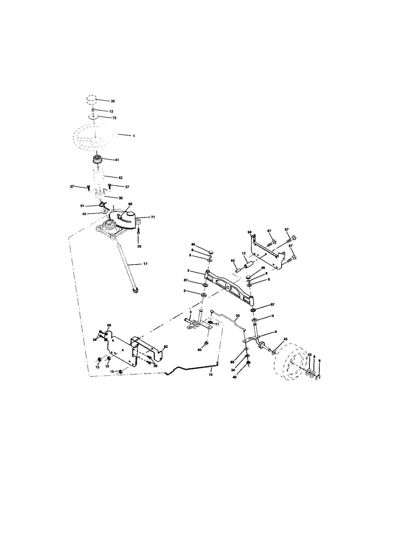 Craftsman 917273260 steering assembly diagram