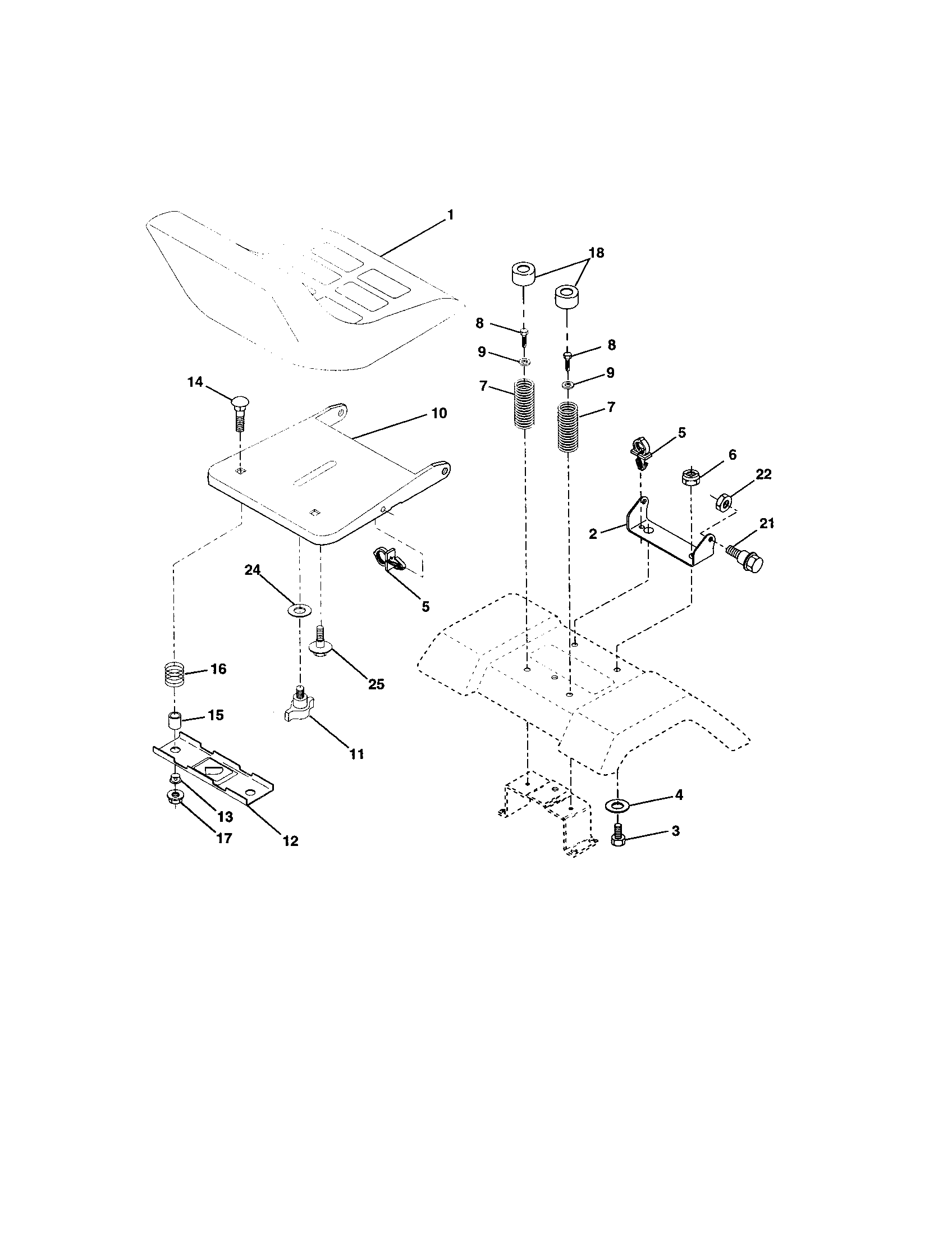 Craftsman 917273260 seat assembly diagram