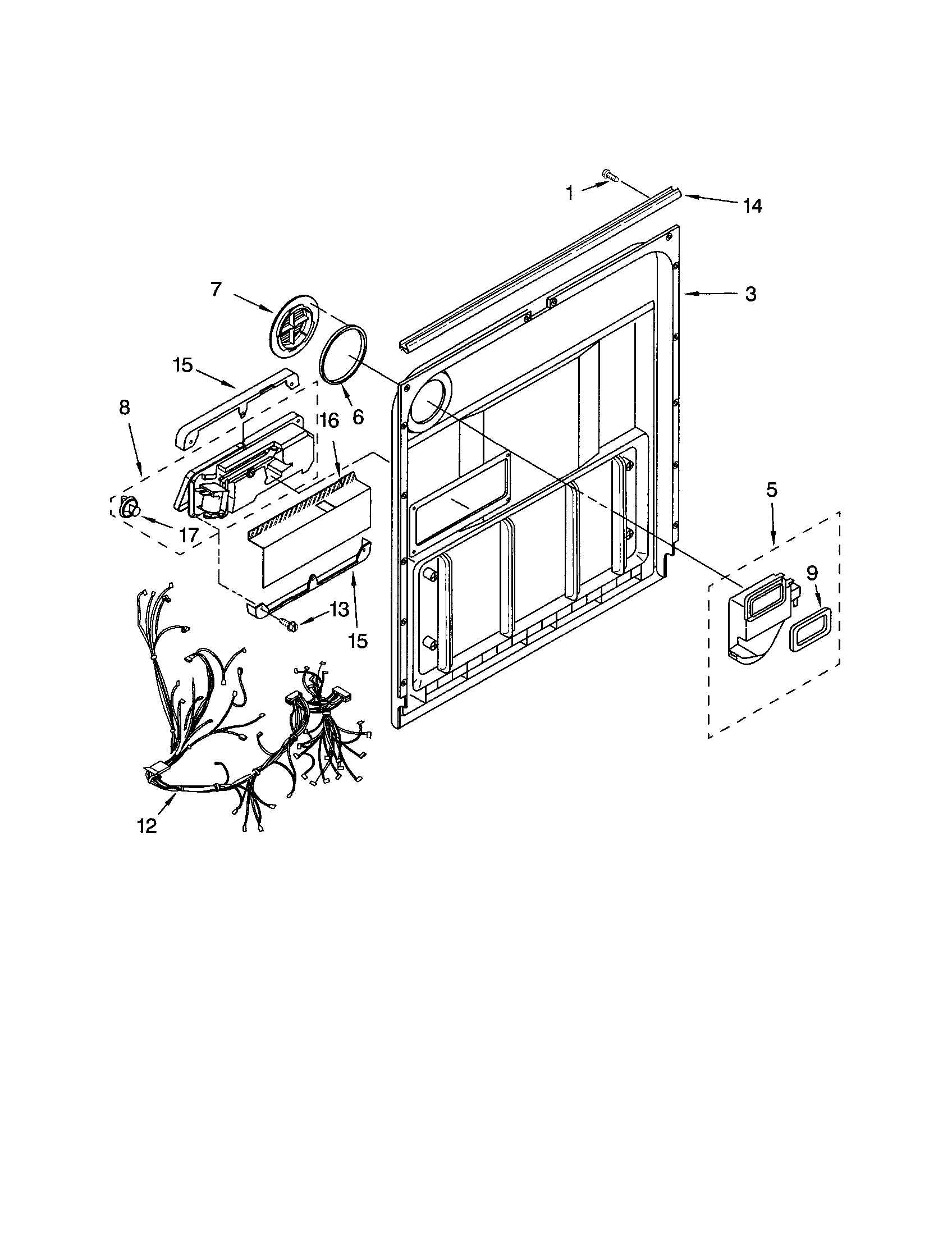 Kenmore 66516887000 door and latch diagram