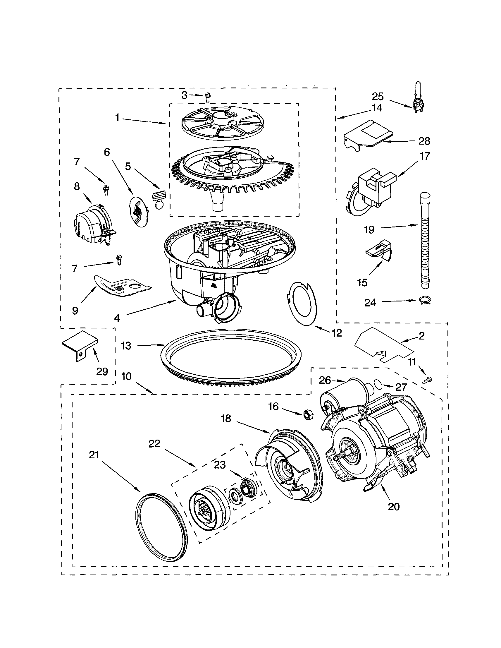 Kenmore 66516887000 pump and motor diagram