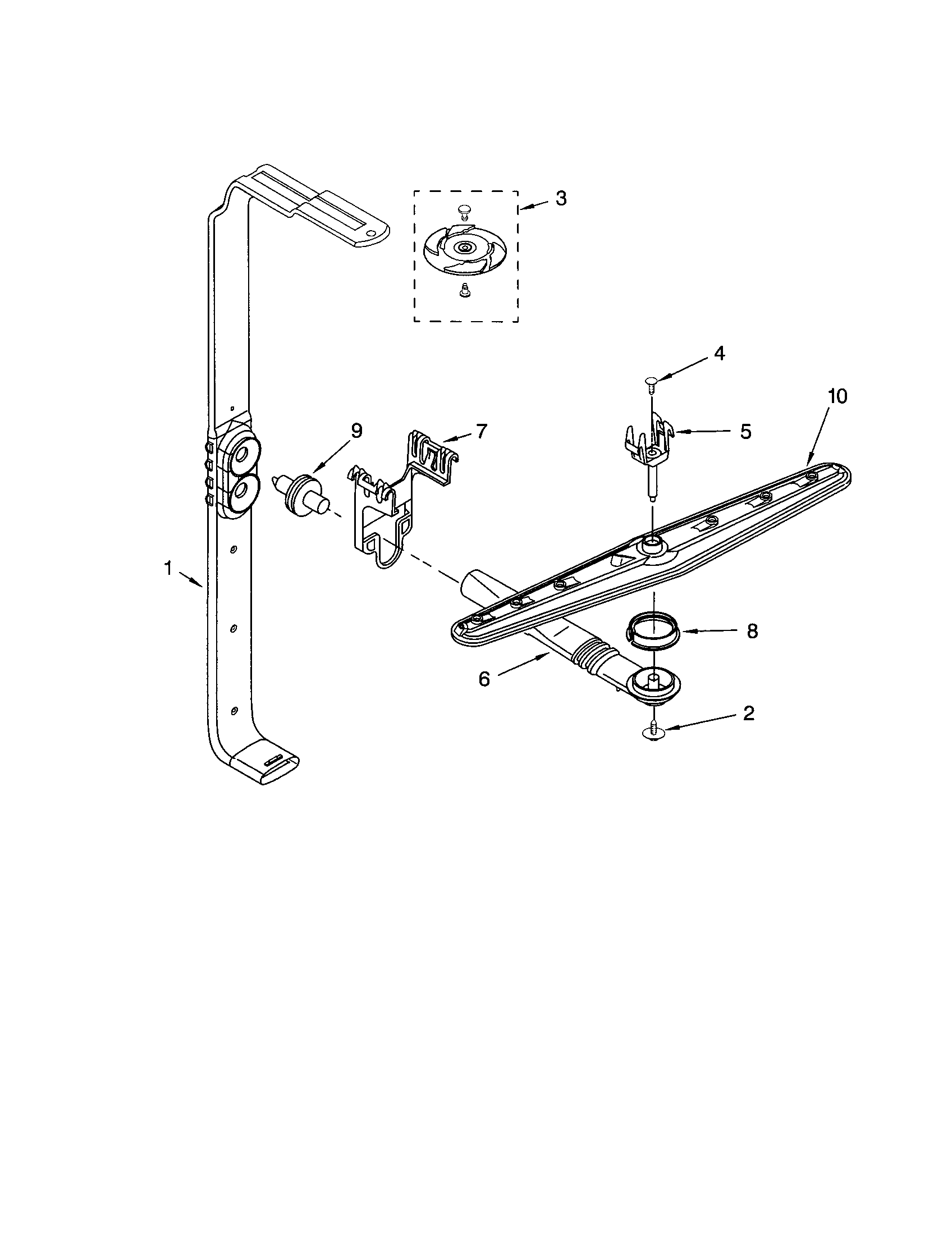 Kenmore 66516887000 upper wash and rinse diagram