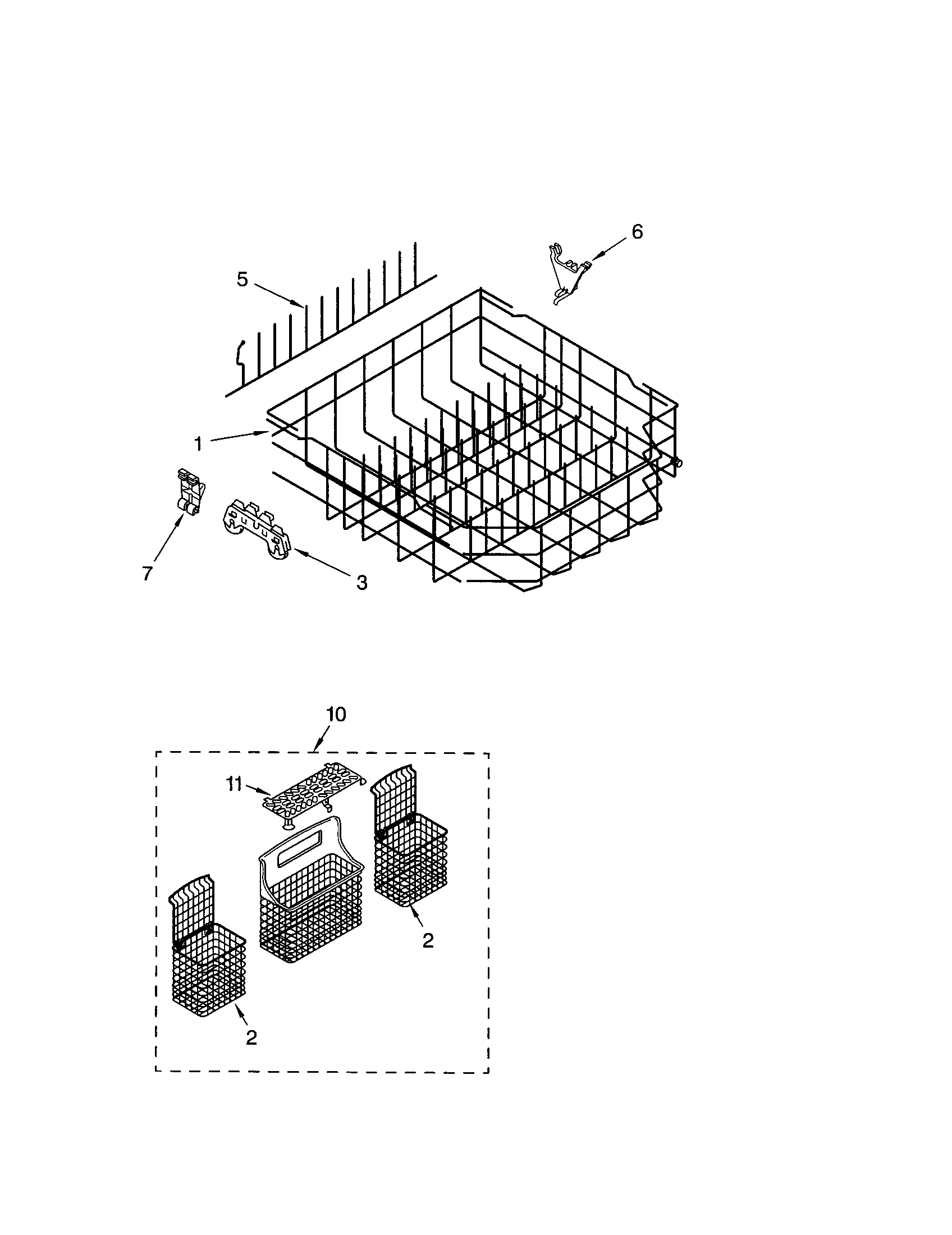 Kenmore 66516887000 lower rack diagram