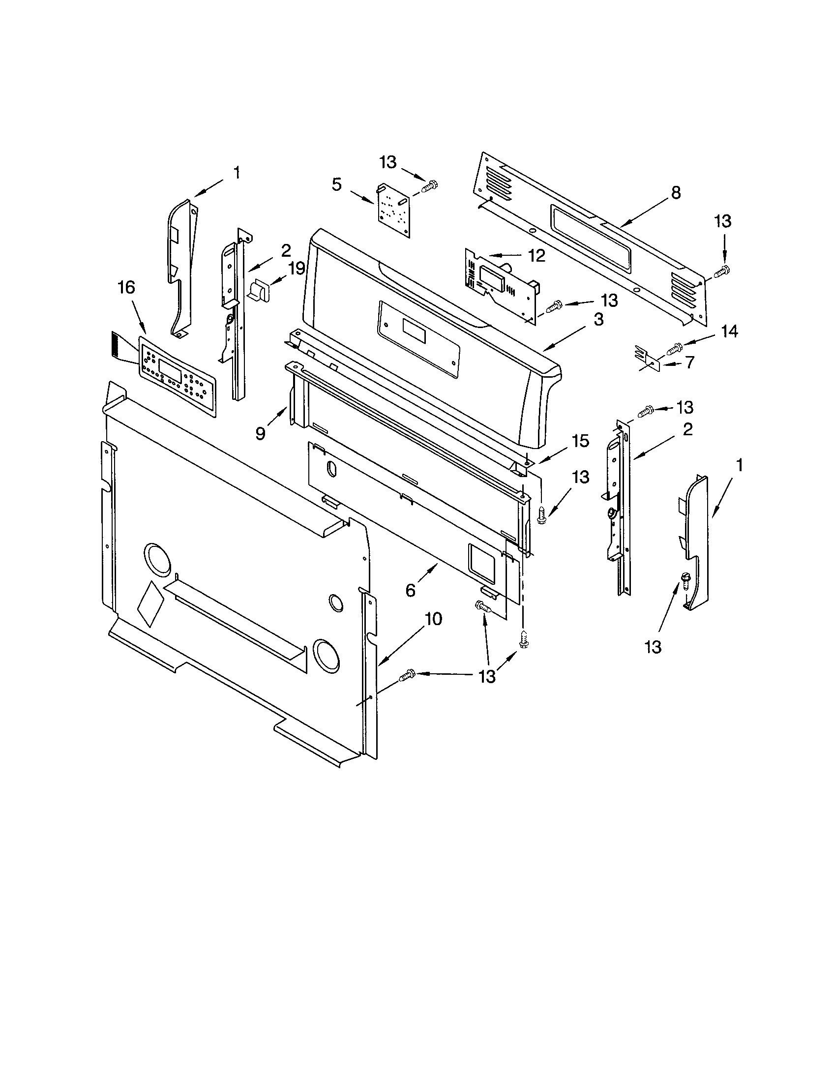 Kenmore 66572002104 control panel diagram