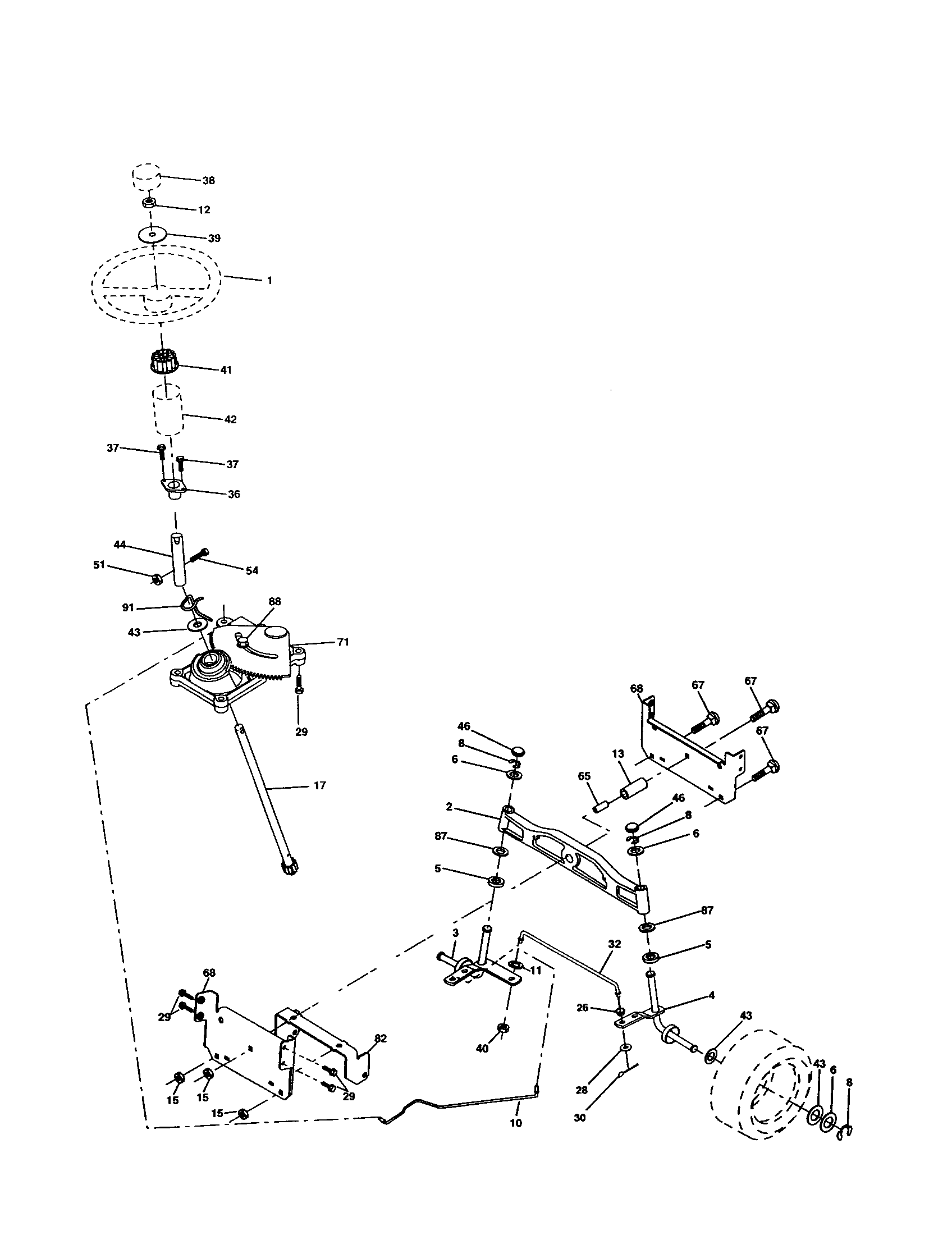 Craftsman 917277240 steering assembly diagram