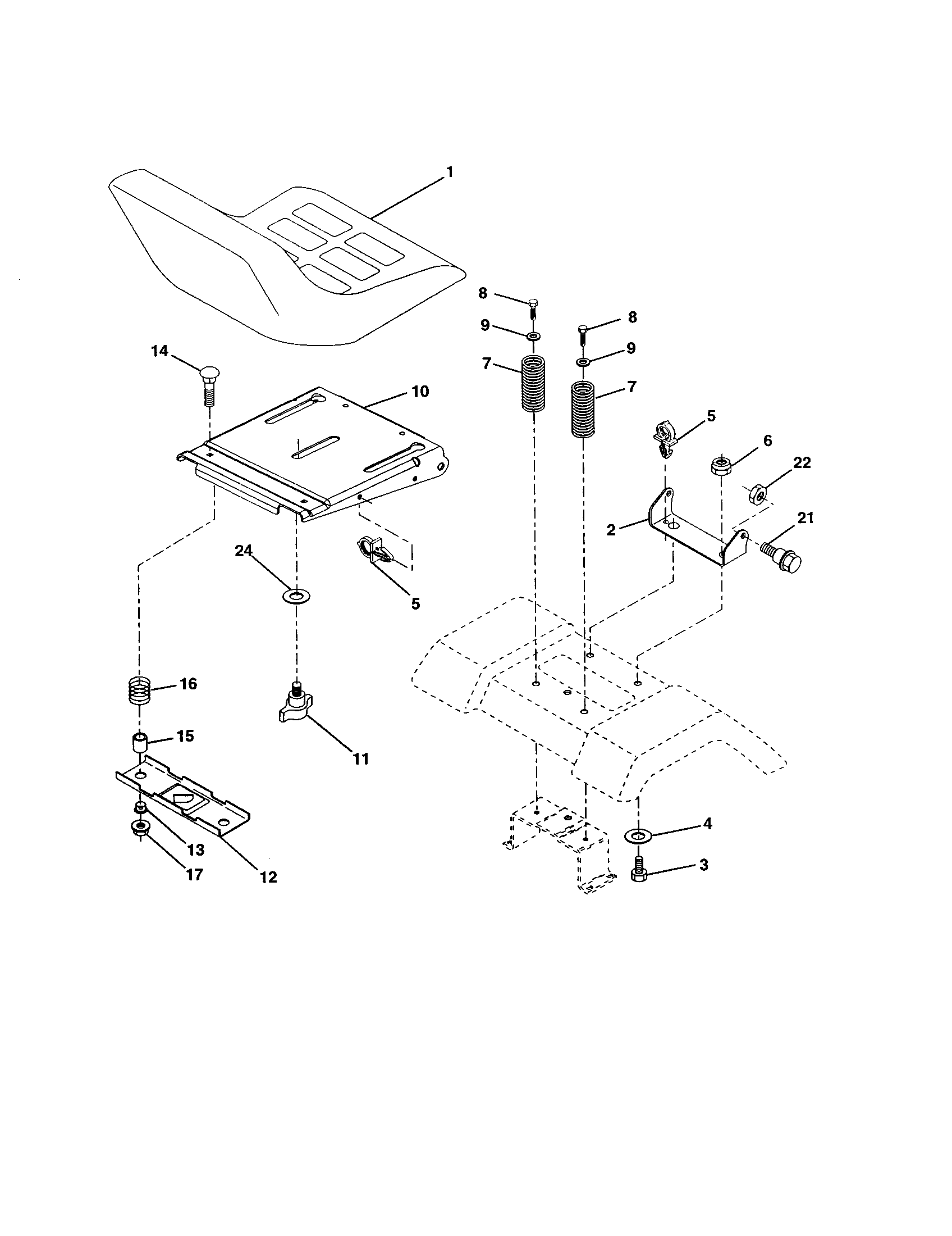 Craftsman 917277240 seat assembly diagram