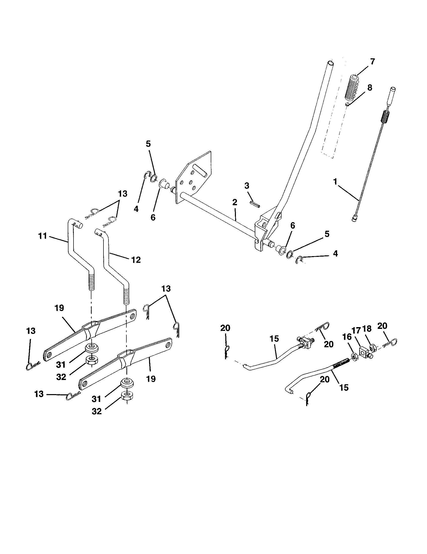 Craftsman 917277240 mower lift diagram