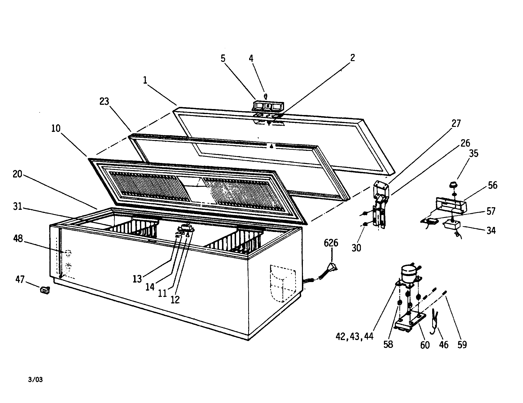 Hotpoint FH22DSAWH chest freezer diagram