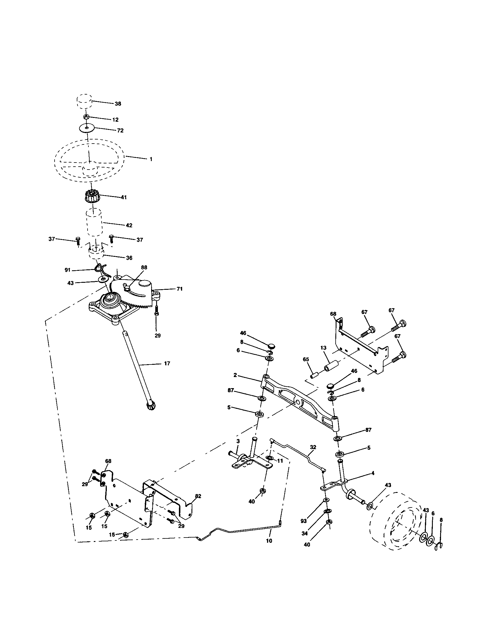 Craftsman 917277370 steering assembly diagram