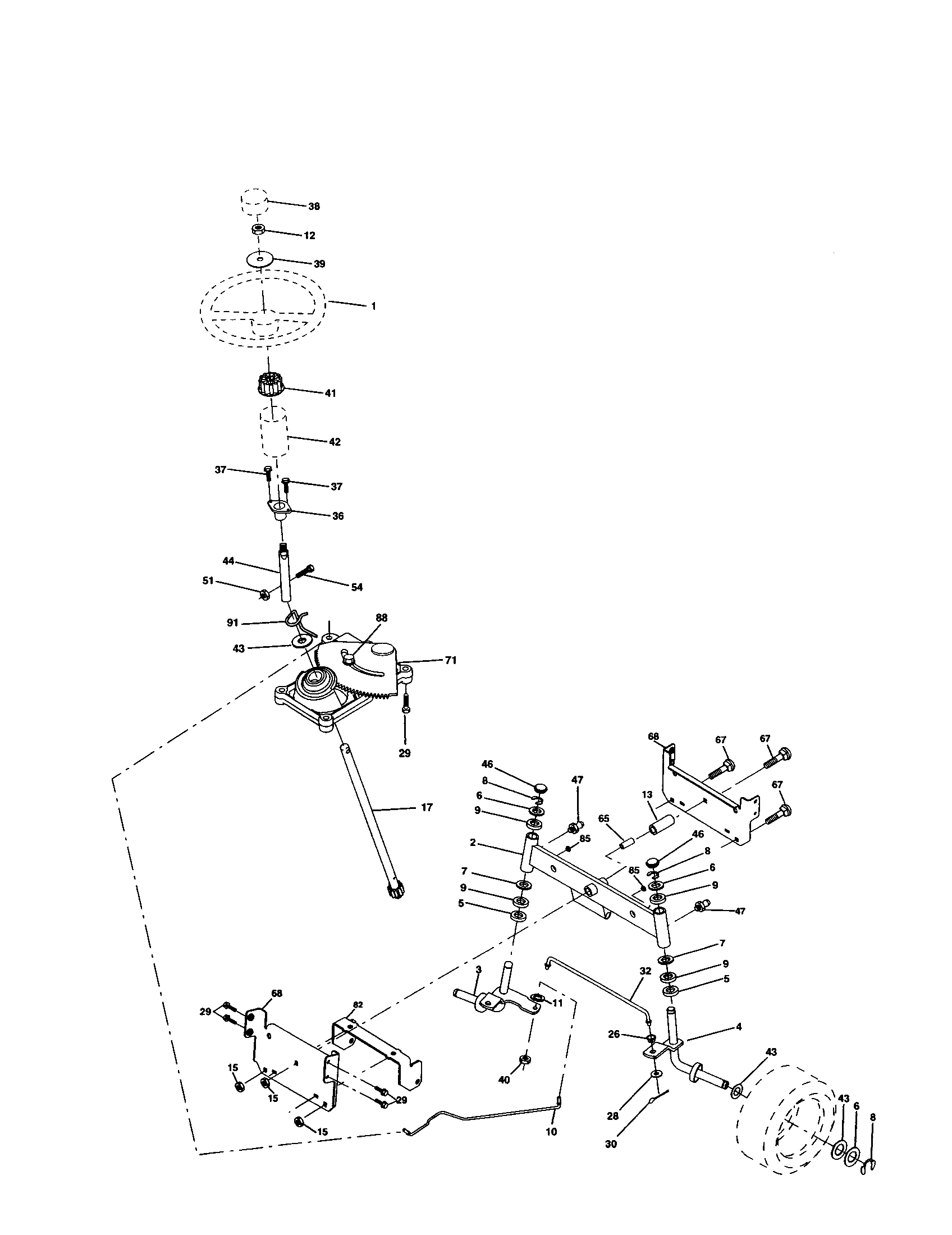 Craftsman 917277220 steering assembly diagram