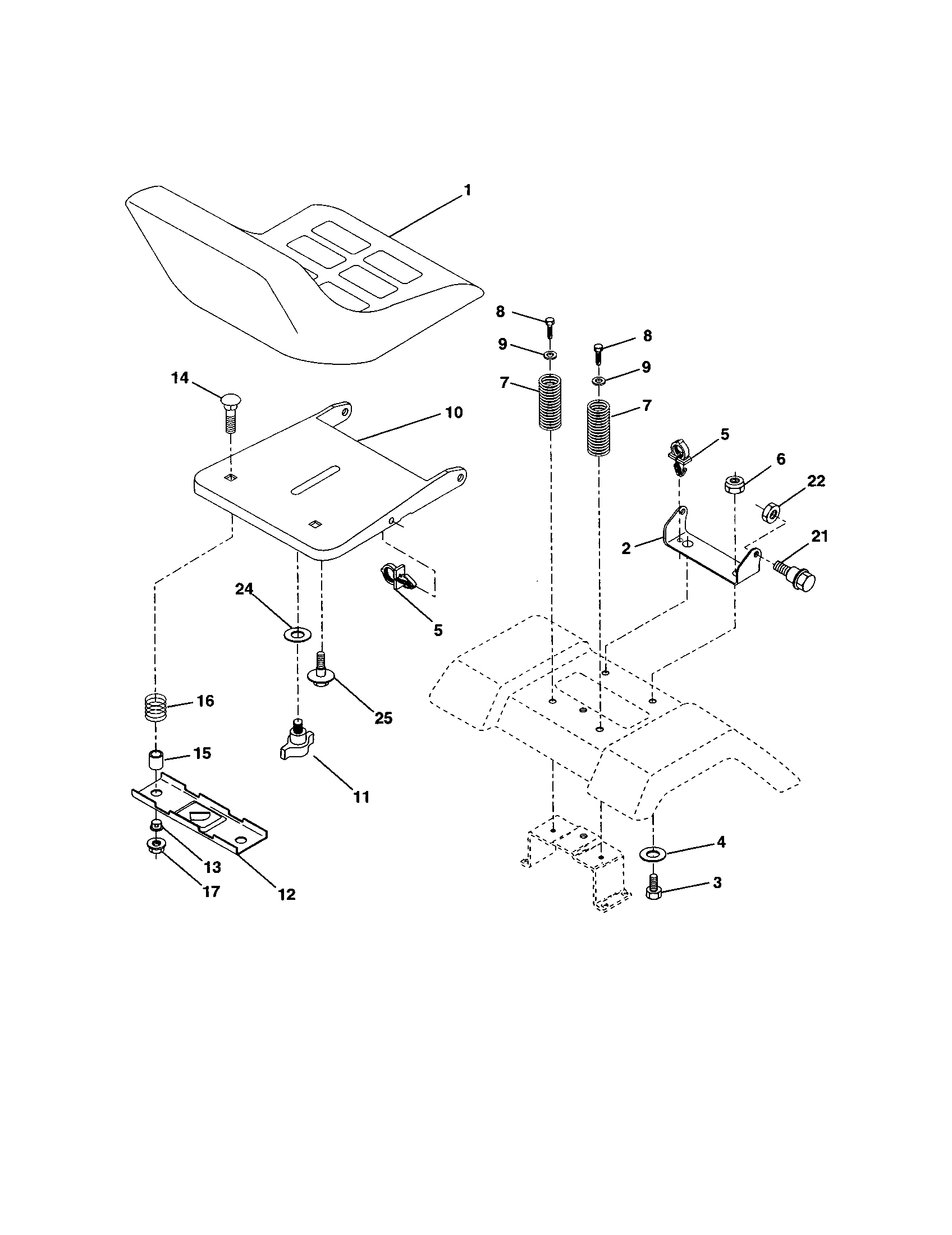 Craftsman 917277220 seat assembly diagram