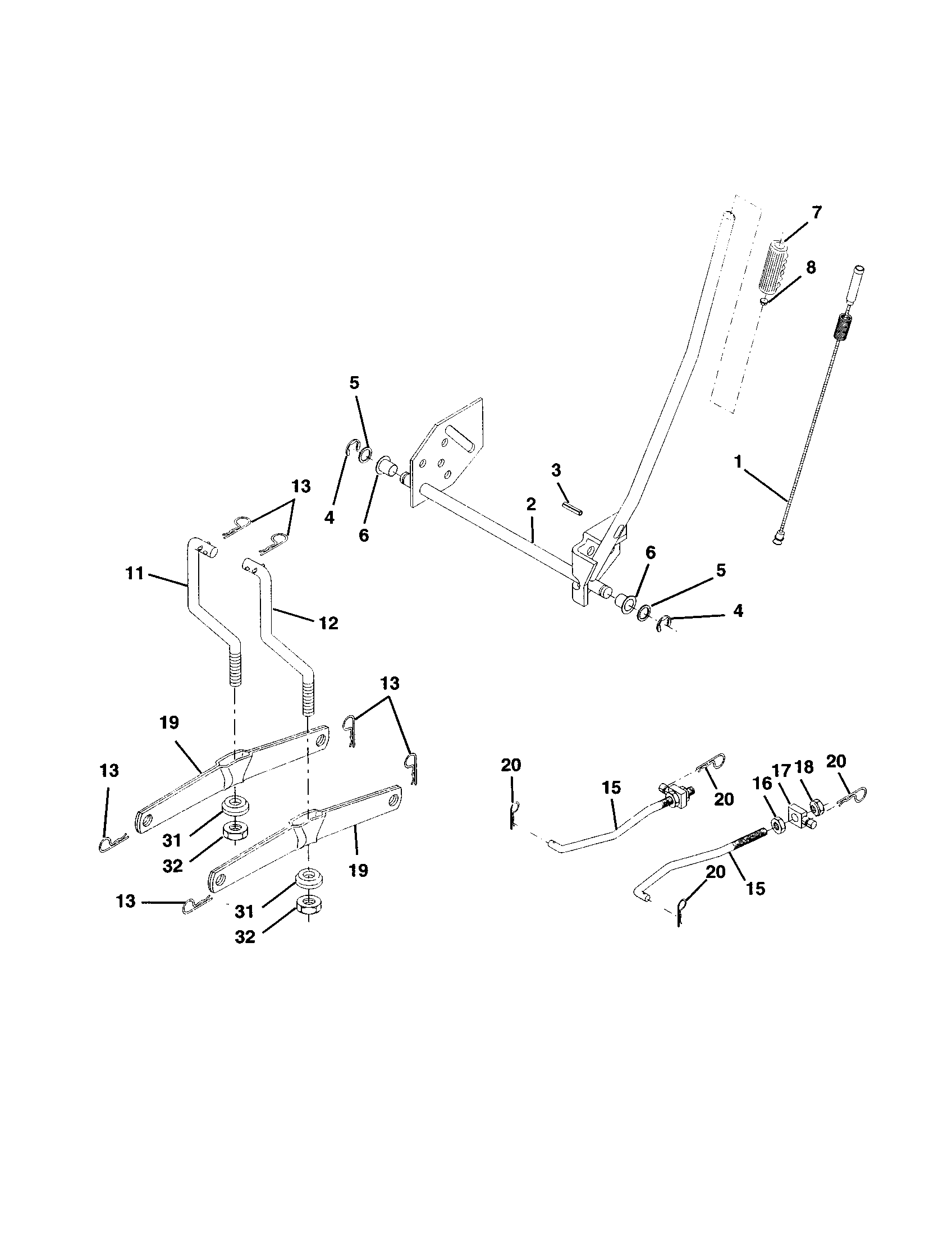 Craftsman 917277220 mower lift diagram