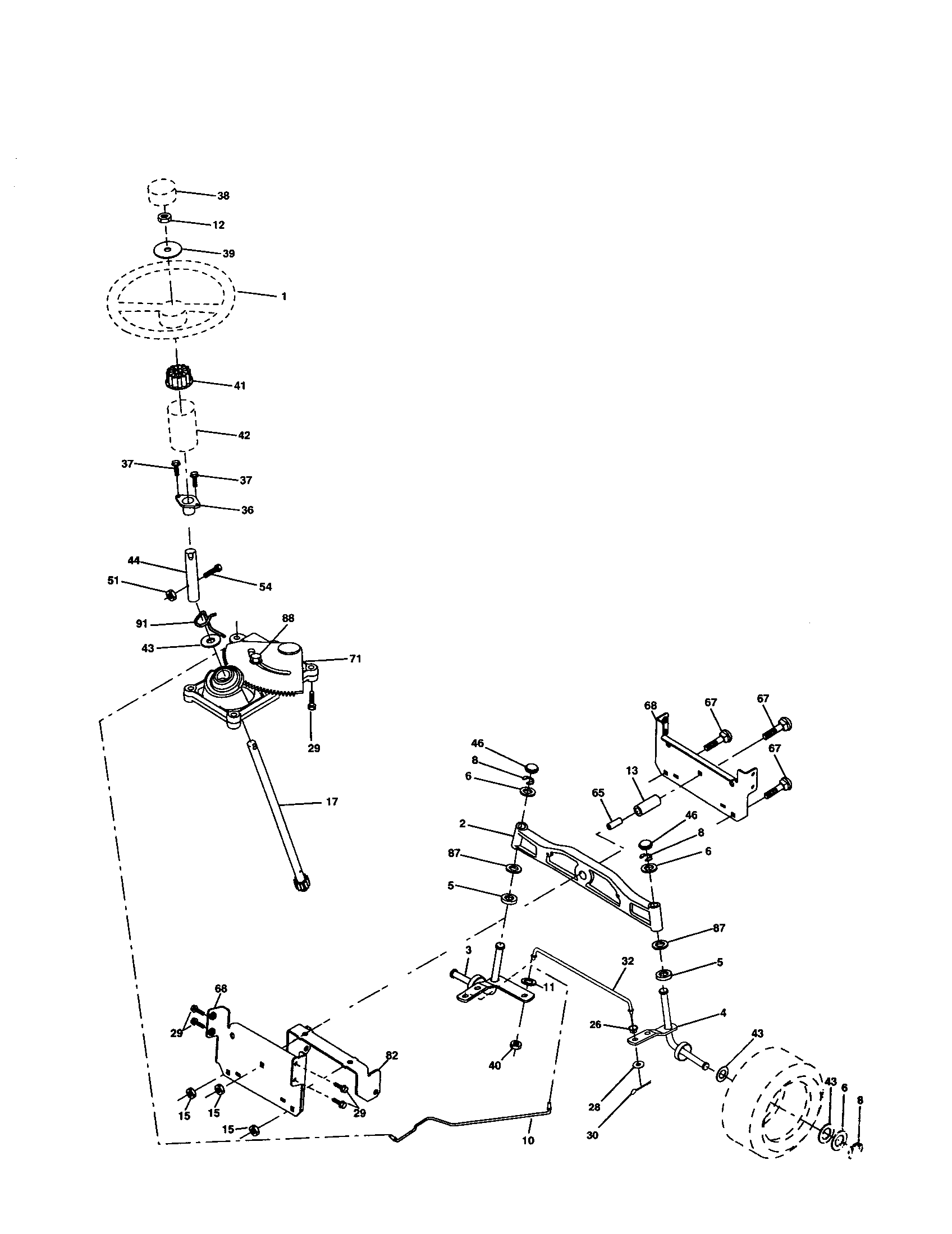 Craftsman 917277230 steering assembly diagram