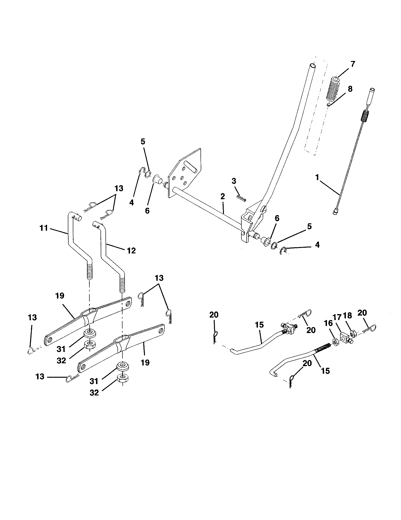 Craftsman 917277230 mower lift diagram