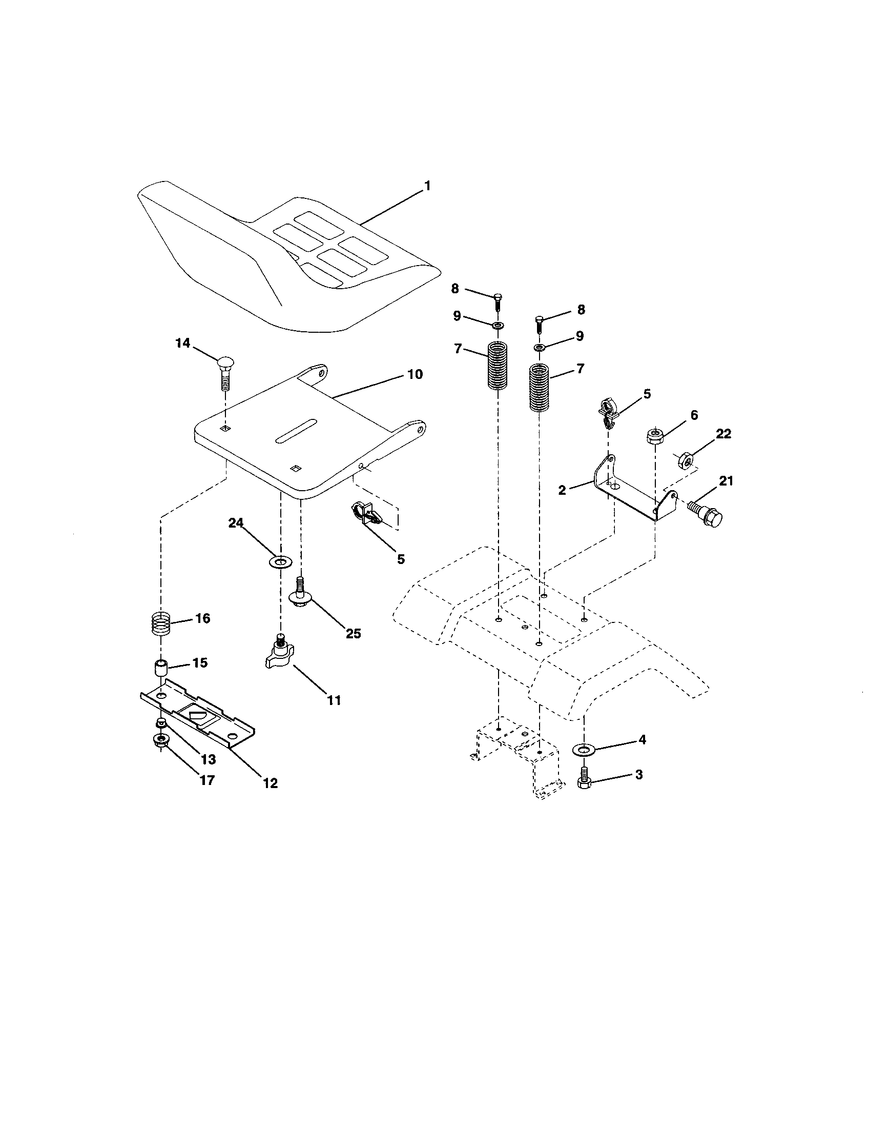 Craftsman 917277200 seat assembly diagram