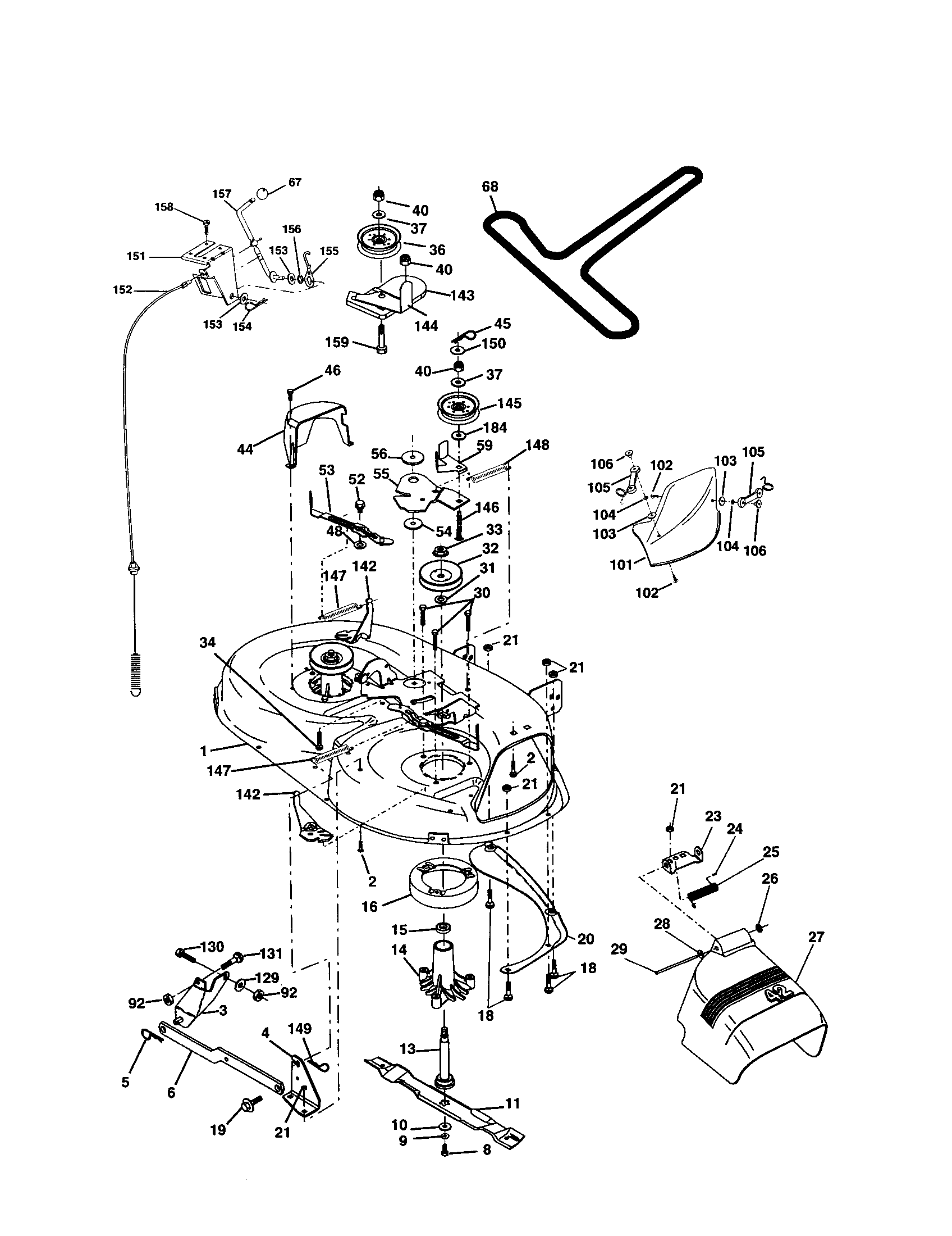Craftsman 917277200 mower deck diagram