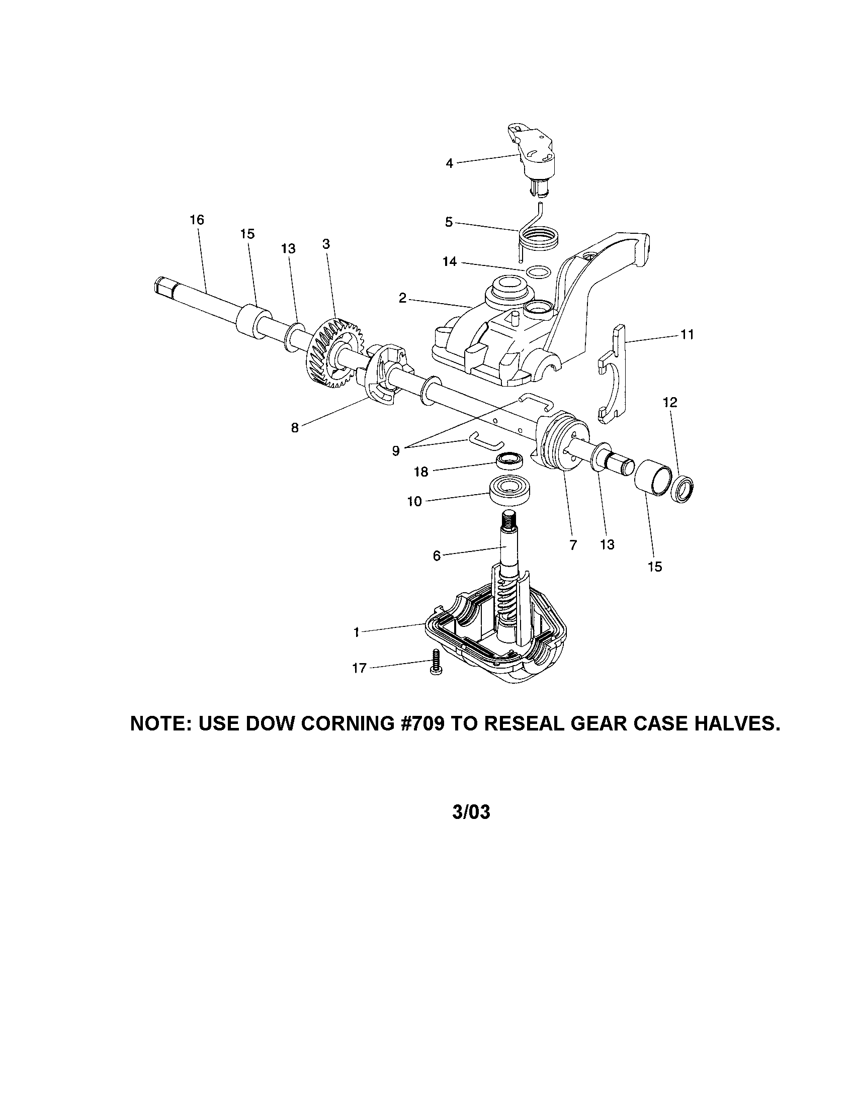 Weed Eater WM55Y22SA gearcase assembly diagram