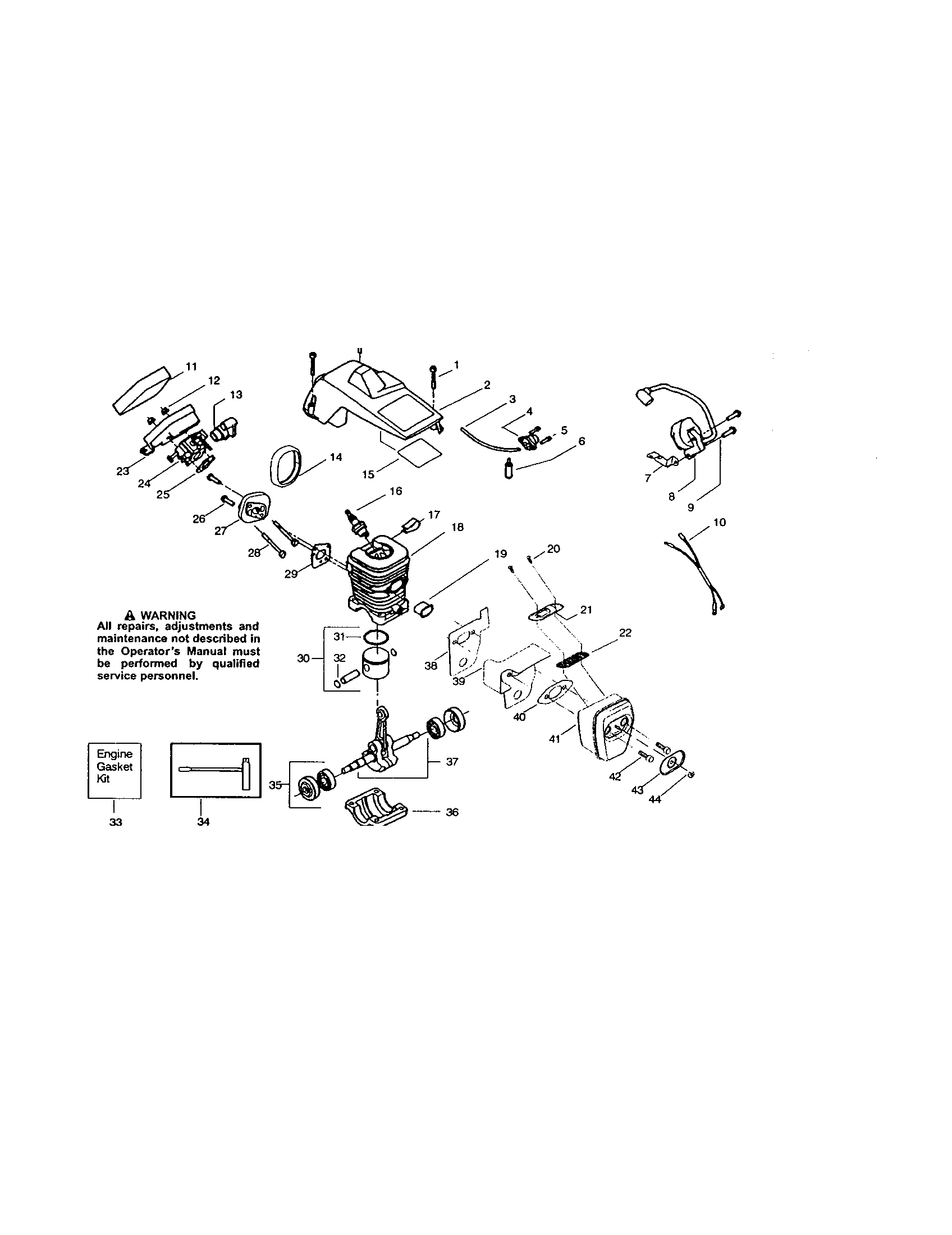 Craftsman 358350801 cylinder-shield/cylinder diagram