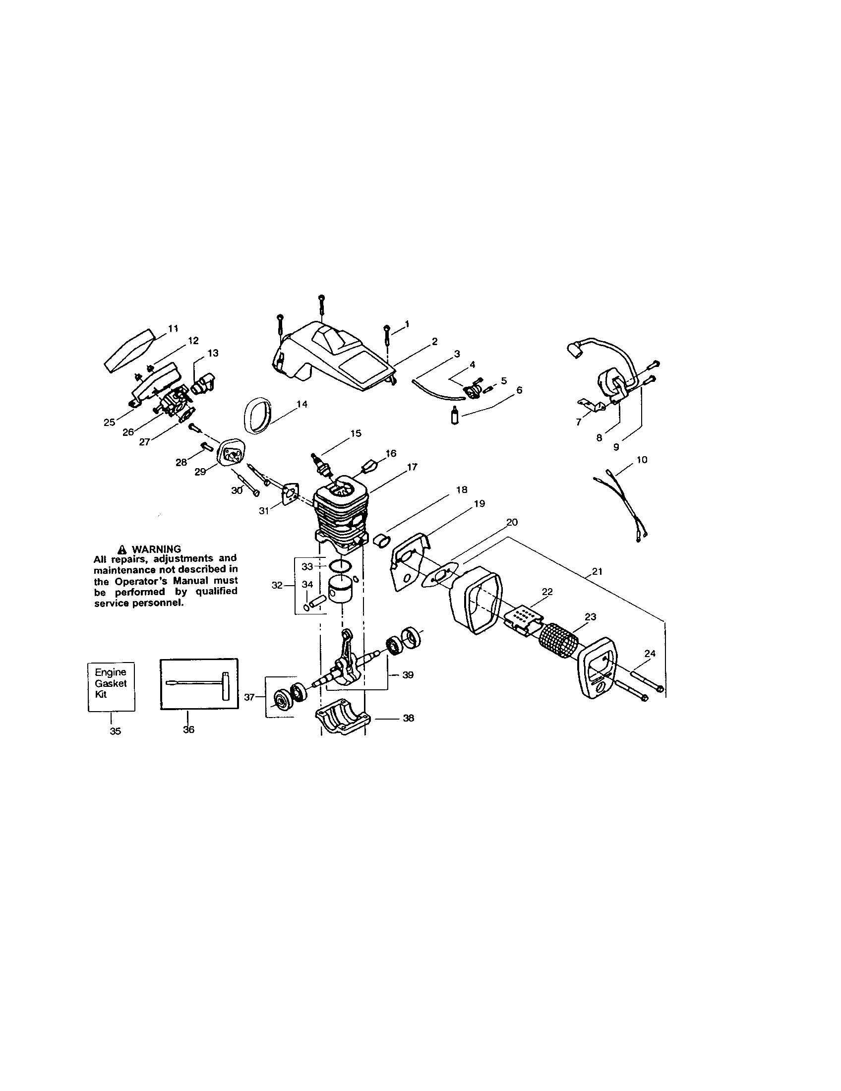 Craftsman 358360121 cylinder-shield/cylinder diagram