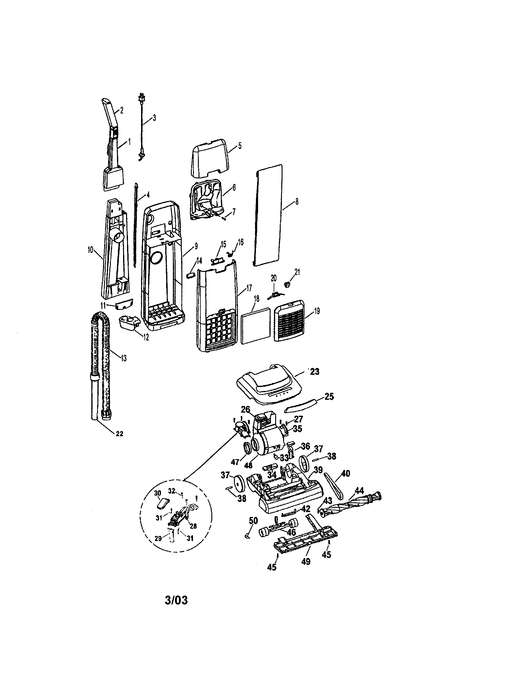 Hoover U5246-940 powermax ii diagram