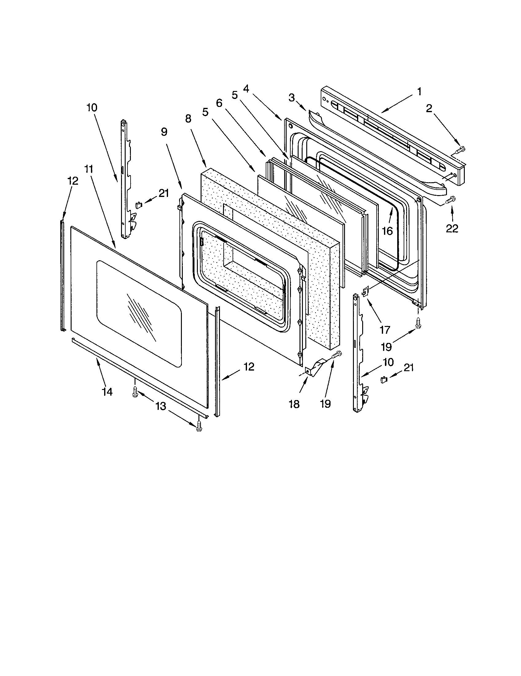 Kenmore 66595824005 door diagram