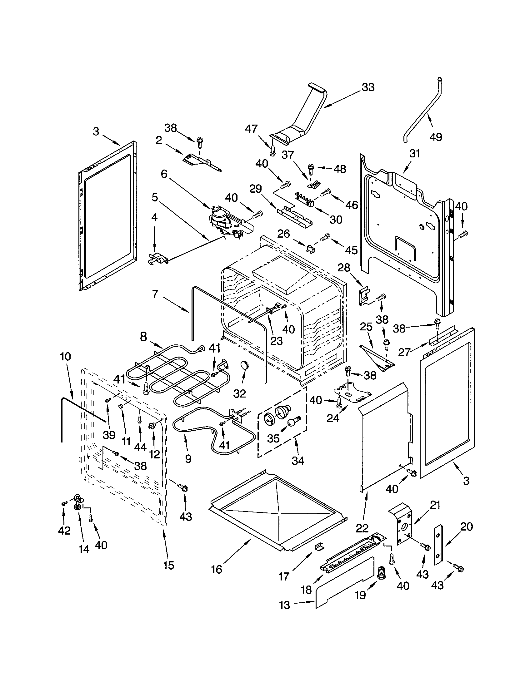Kenmore 66595824005 chassis diagram