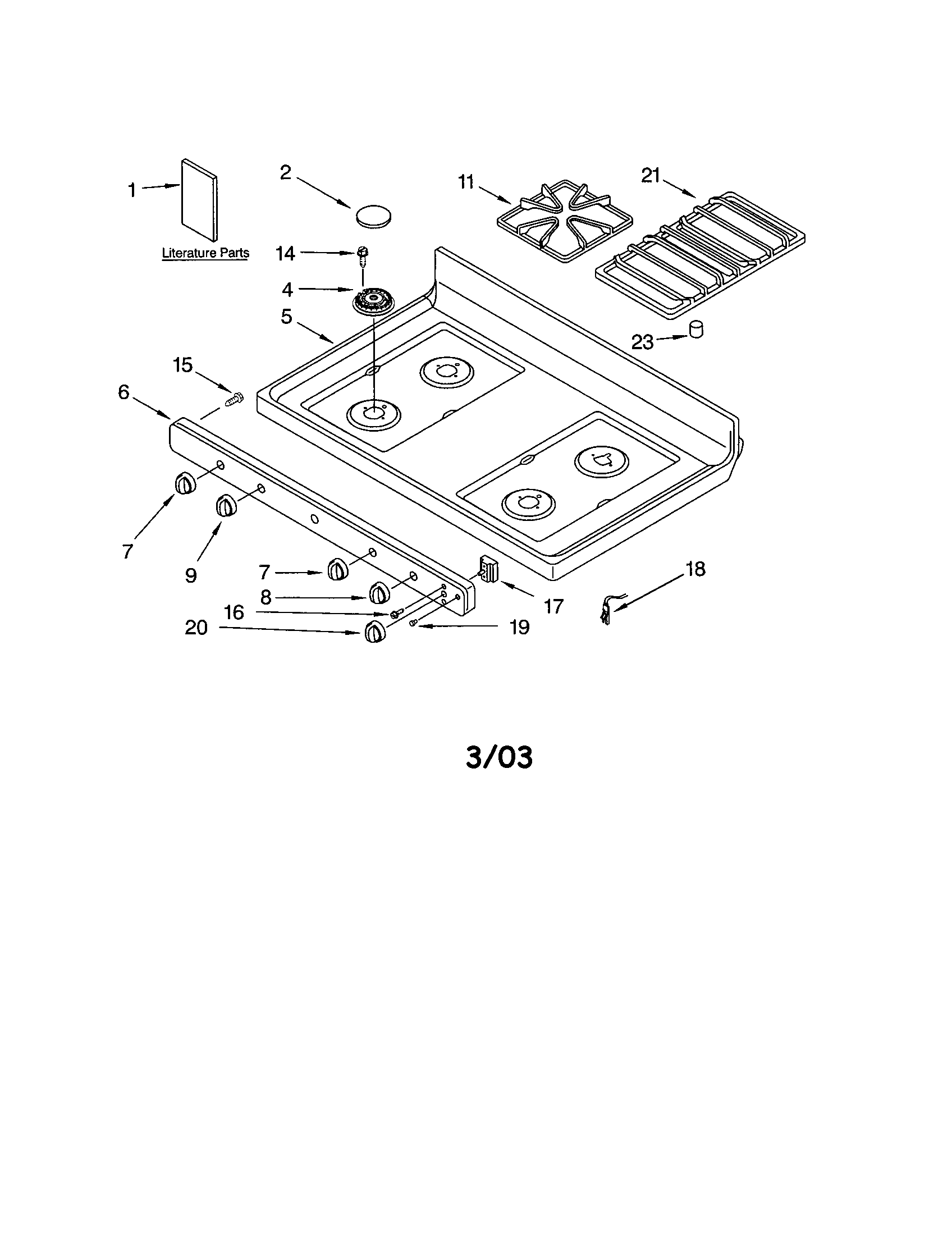 Kenmore 66575843006 cooktop diagram