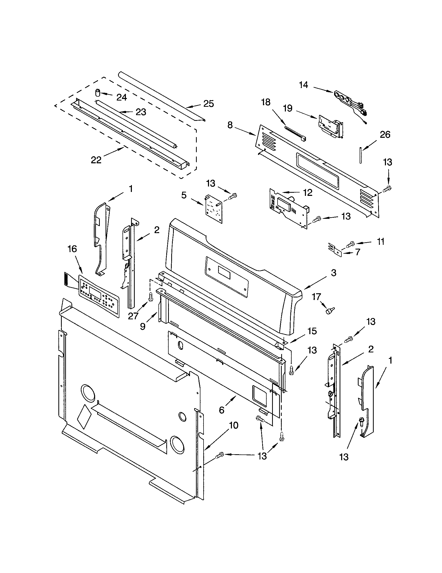 Kenmore 66575843006 control panel diagram
