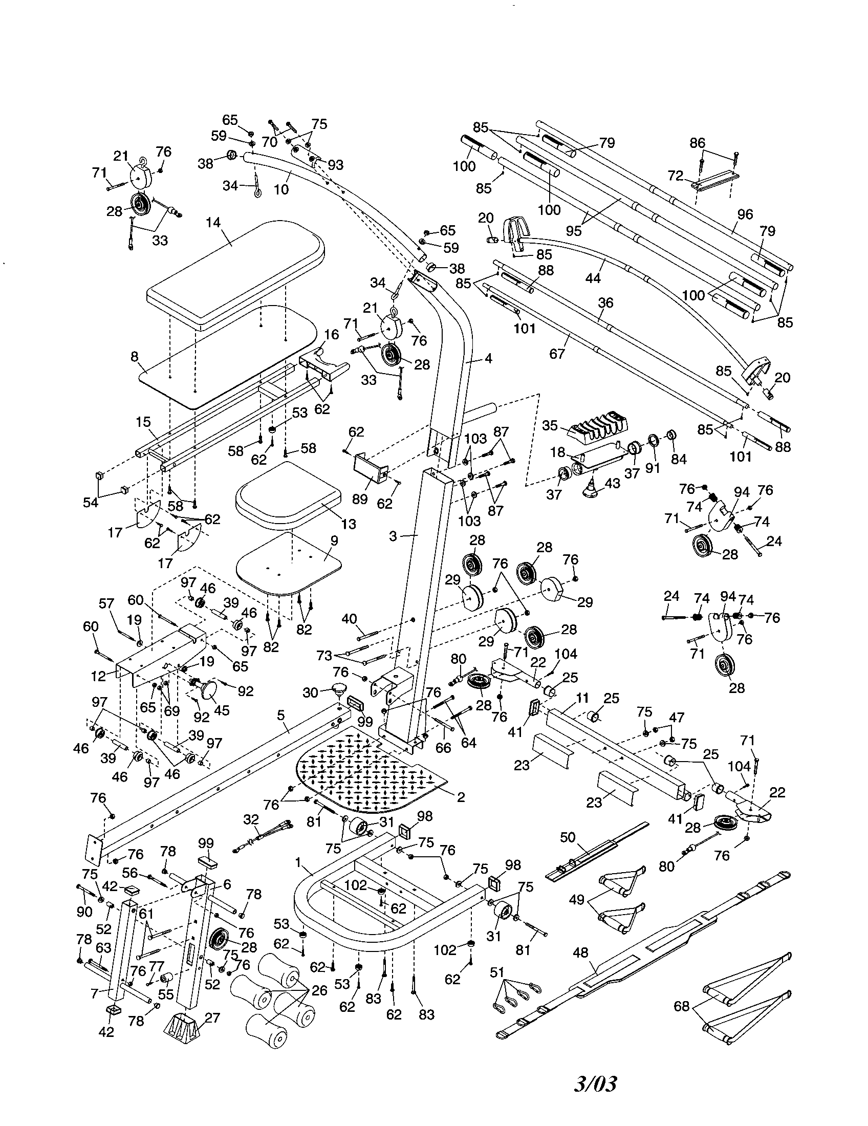 Weider WESY59531 weight system diagram