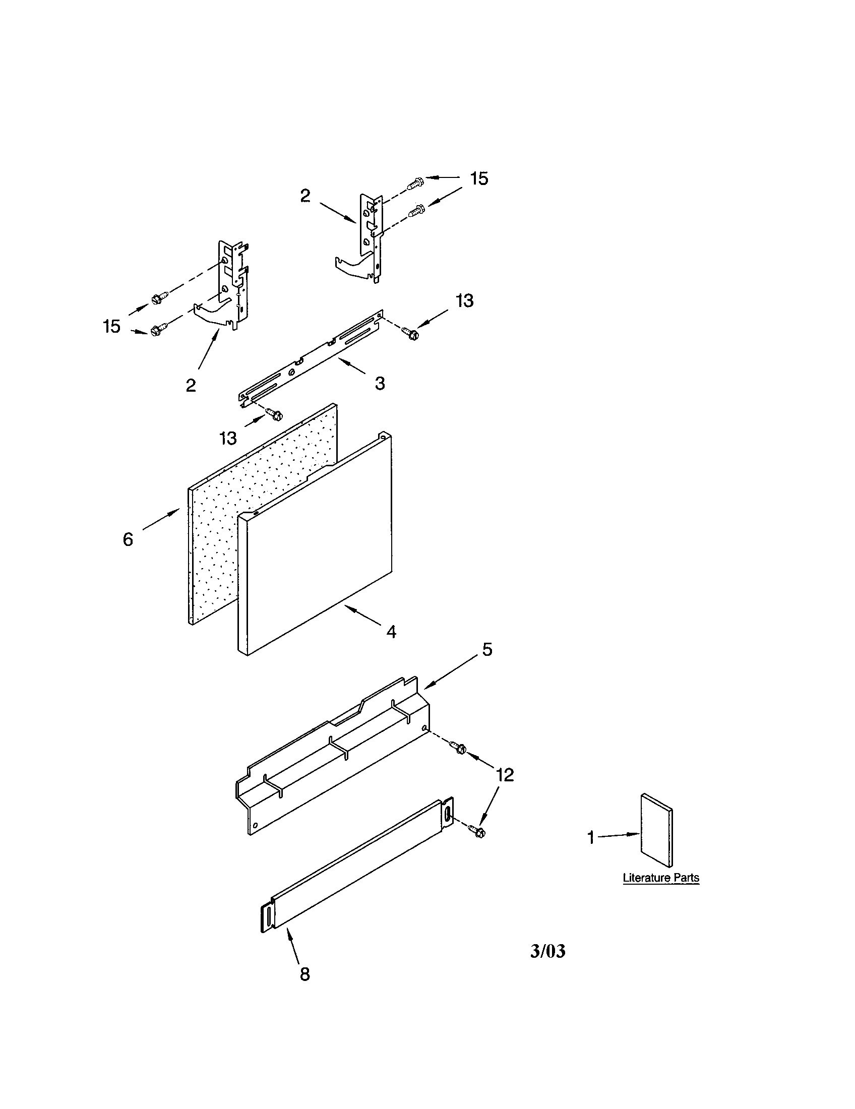 Kenmore Elite 66515919000 door and panel diagram
