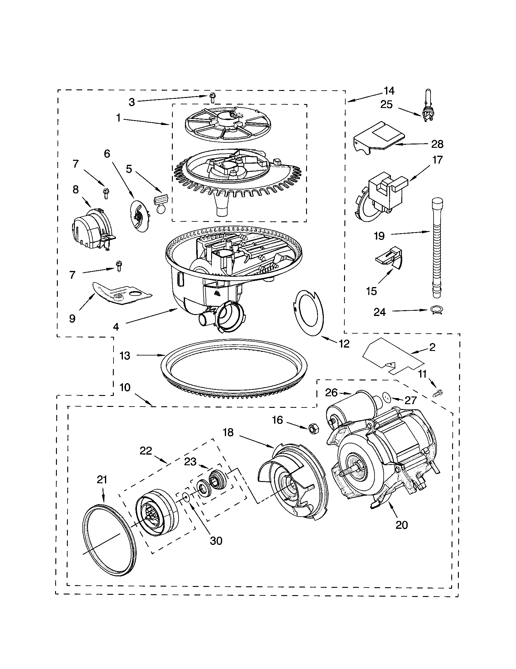Kenmore Elite 66515919000 pump and motor diagram