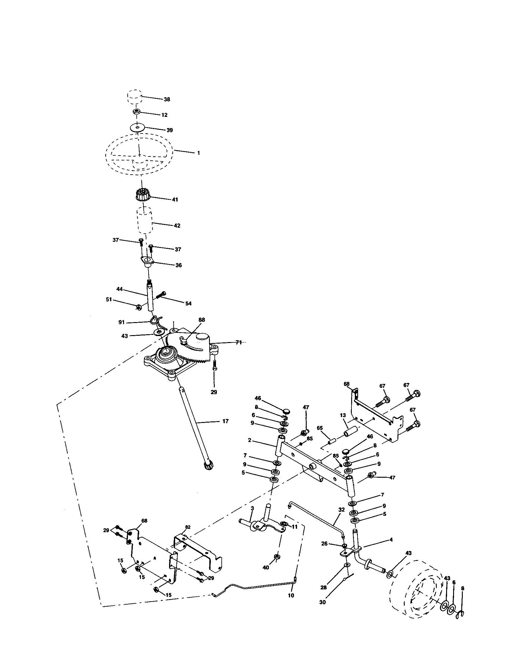 Craftsman 917277150 steering assembly diagram