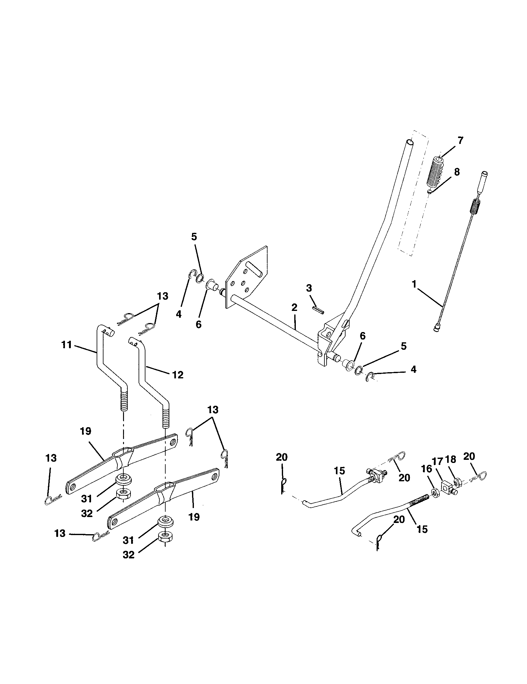Craftsman 917277150 mower lift diagram