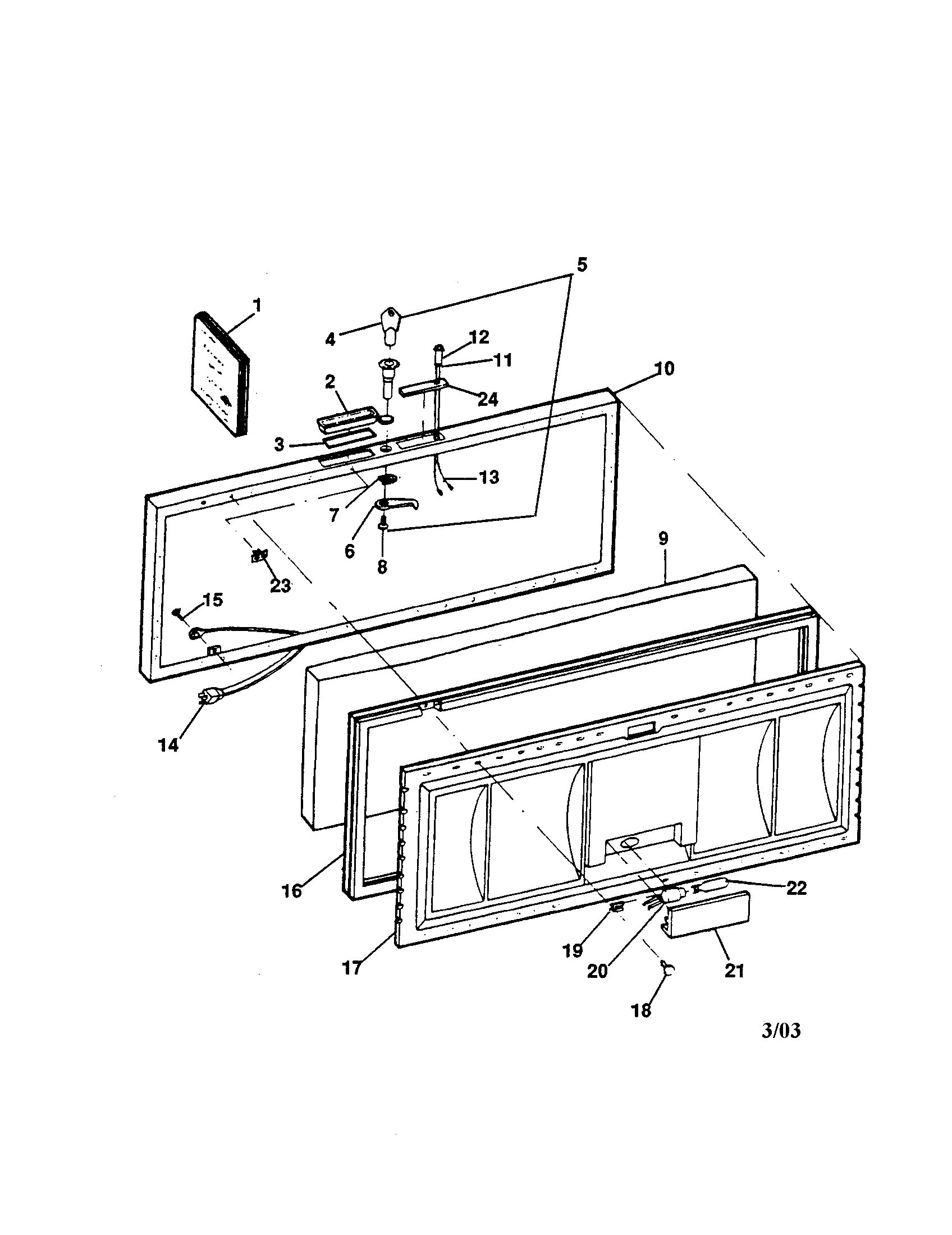Kenmore 2538193612 door diagram