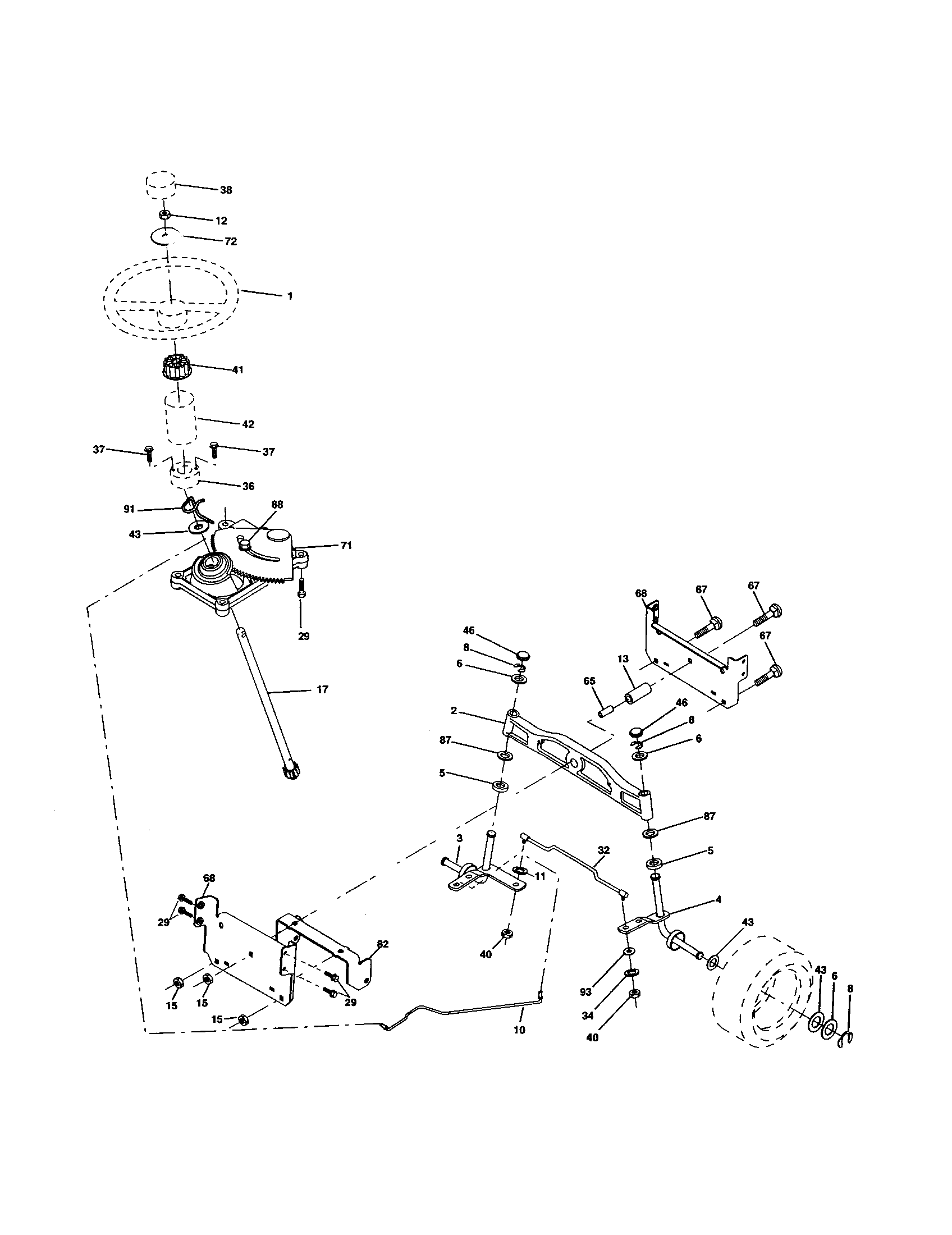 Craftsman 917277350 steering assembly diagram