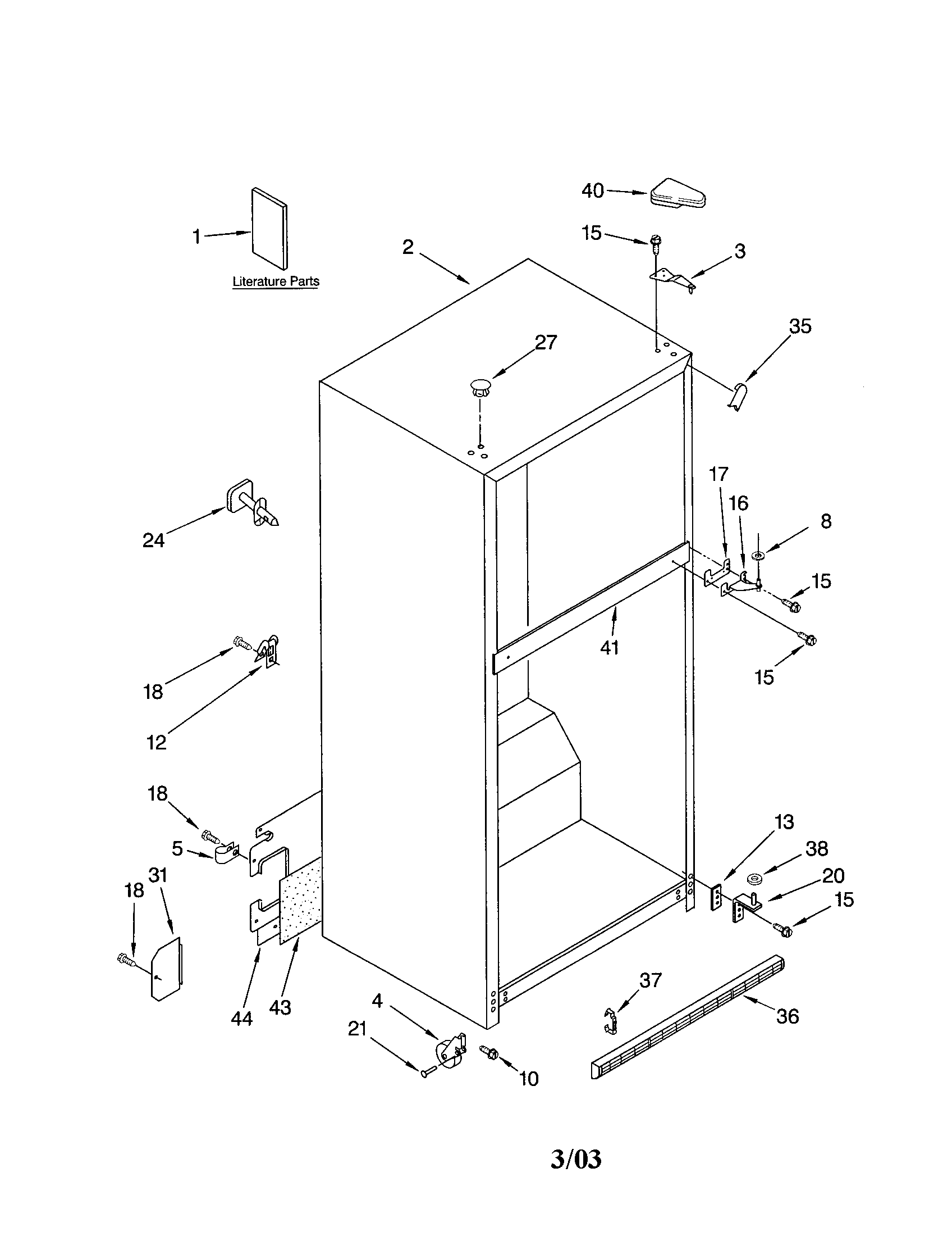 Kenmore 10673299300 cabinet diagram