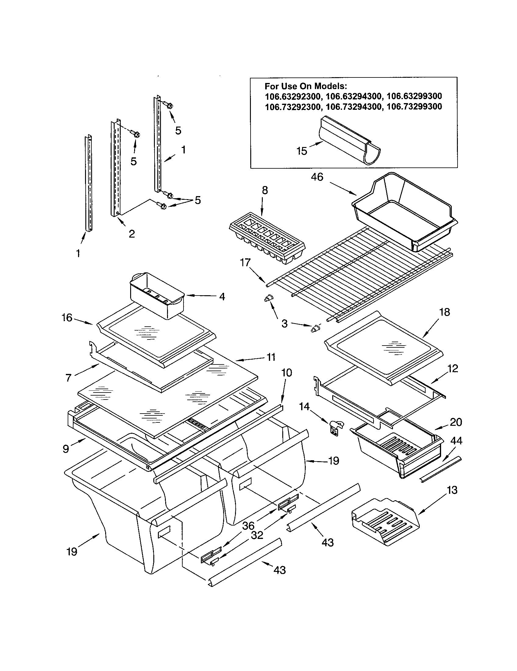 Kenmore 10673299300 shelf diagram