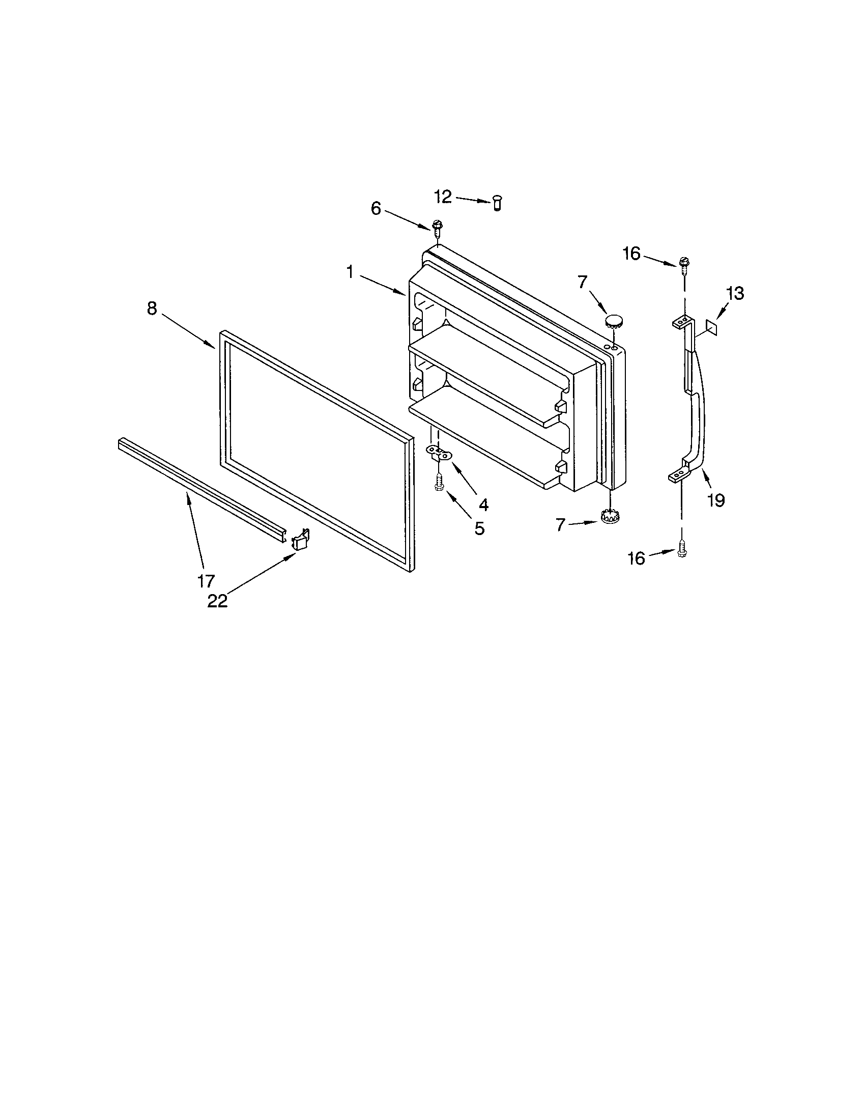Kenmore 10673299300 freezer door diagram