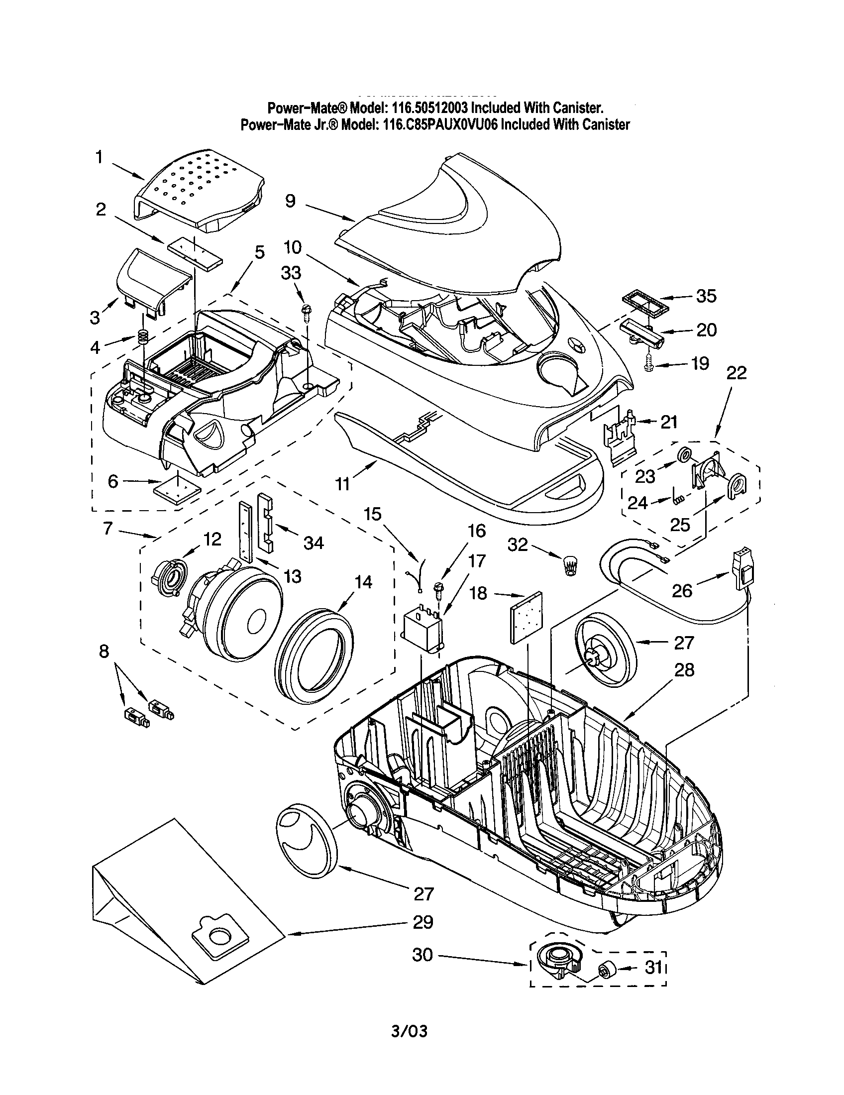 Kenmore 11620512003 hood/base/body diagram