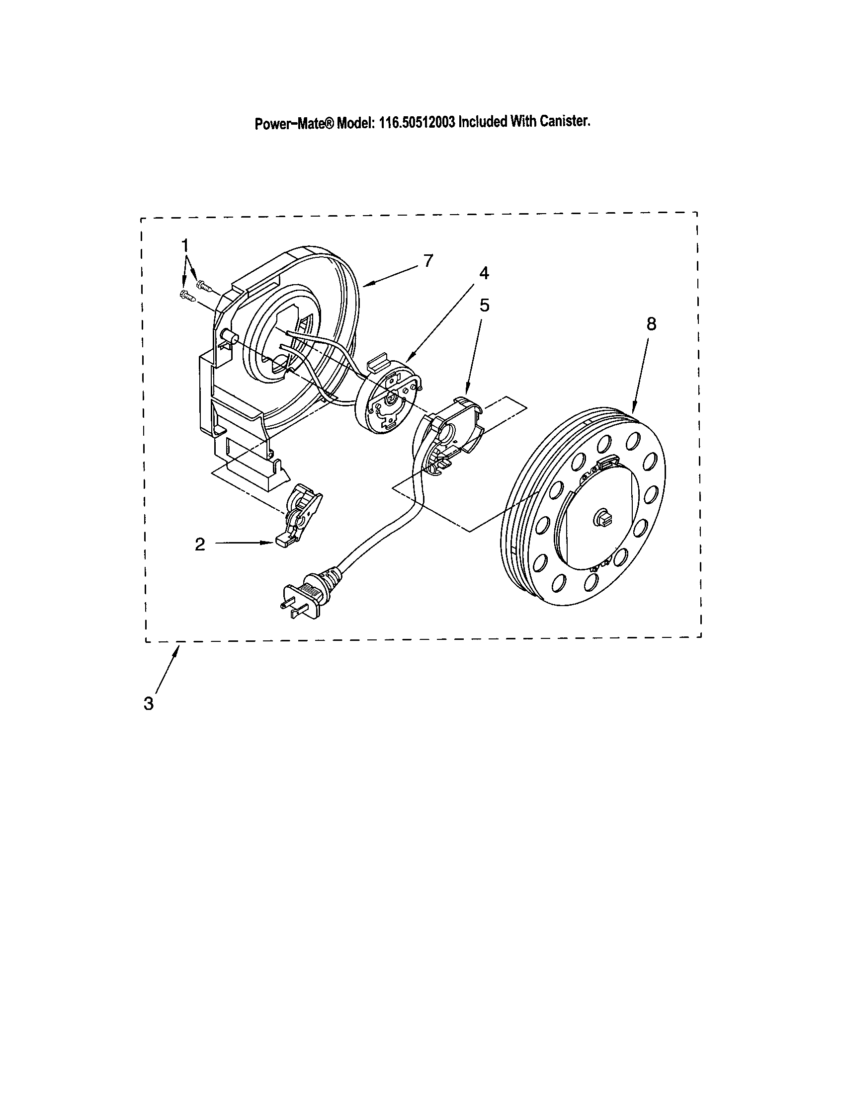 Kenmore 11620512003 power cord reel diagram