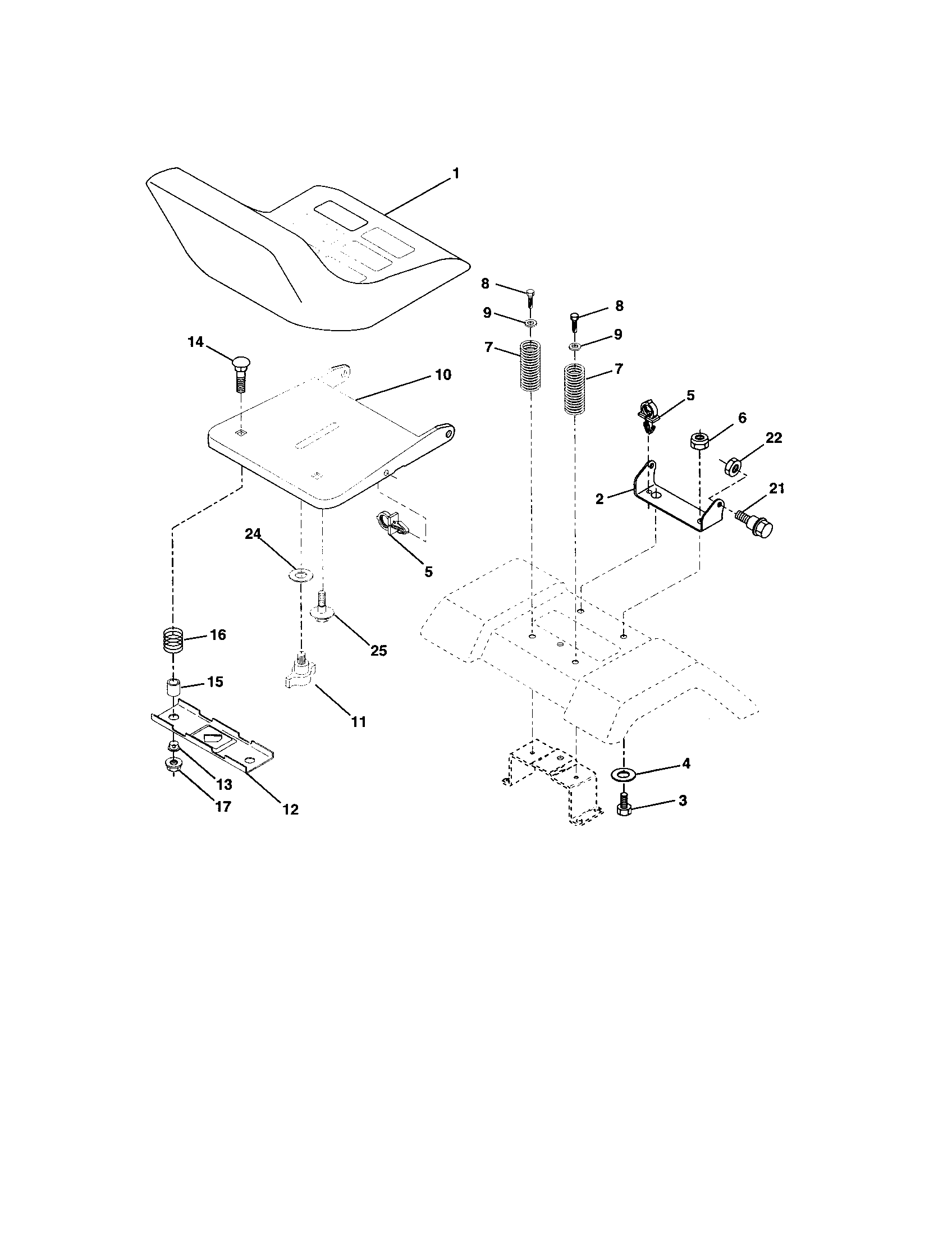 Craftsman 917277130 seat assembly diagram