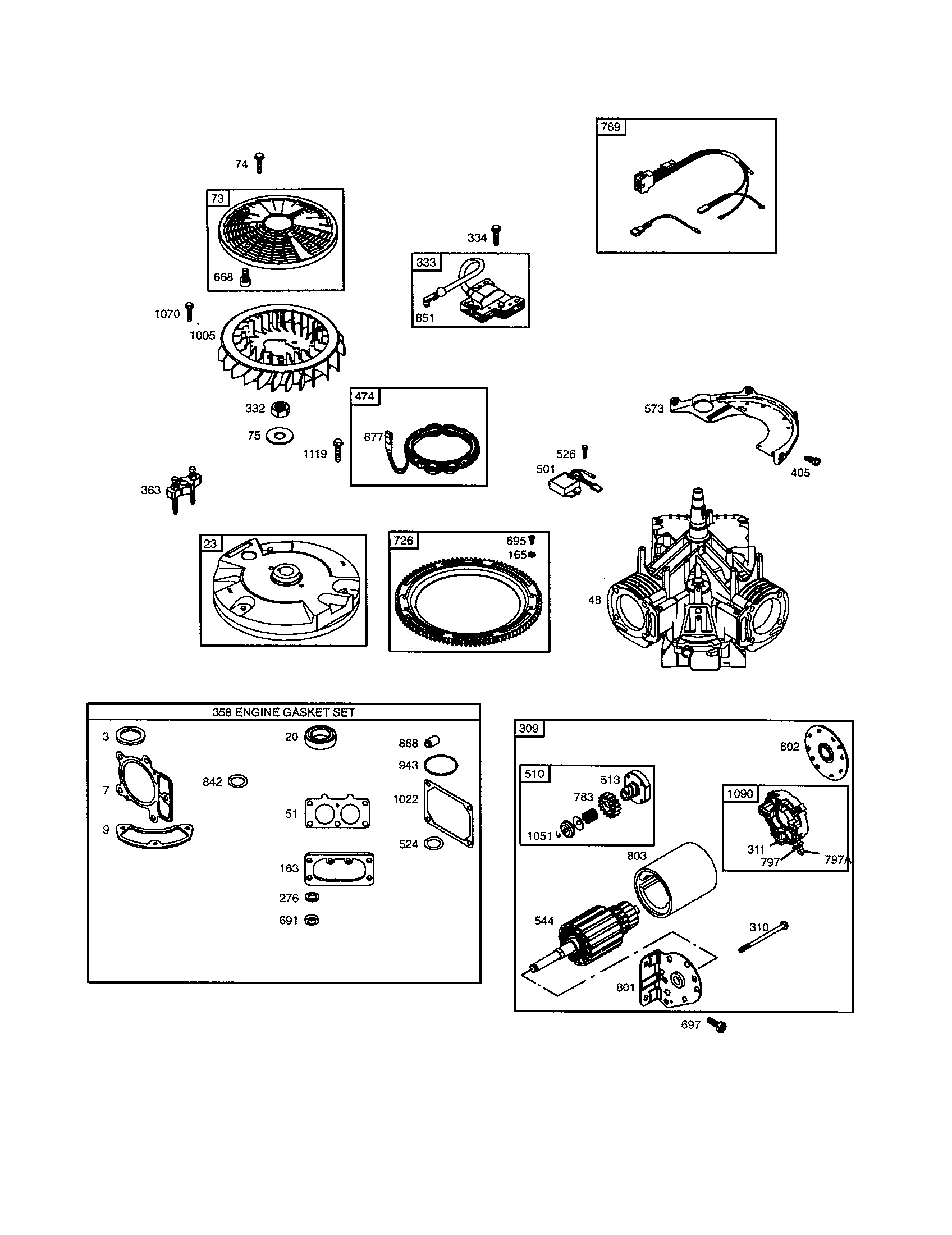 Craftsman 917275971 motor-starter/short block diagram