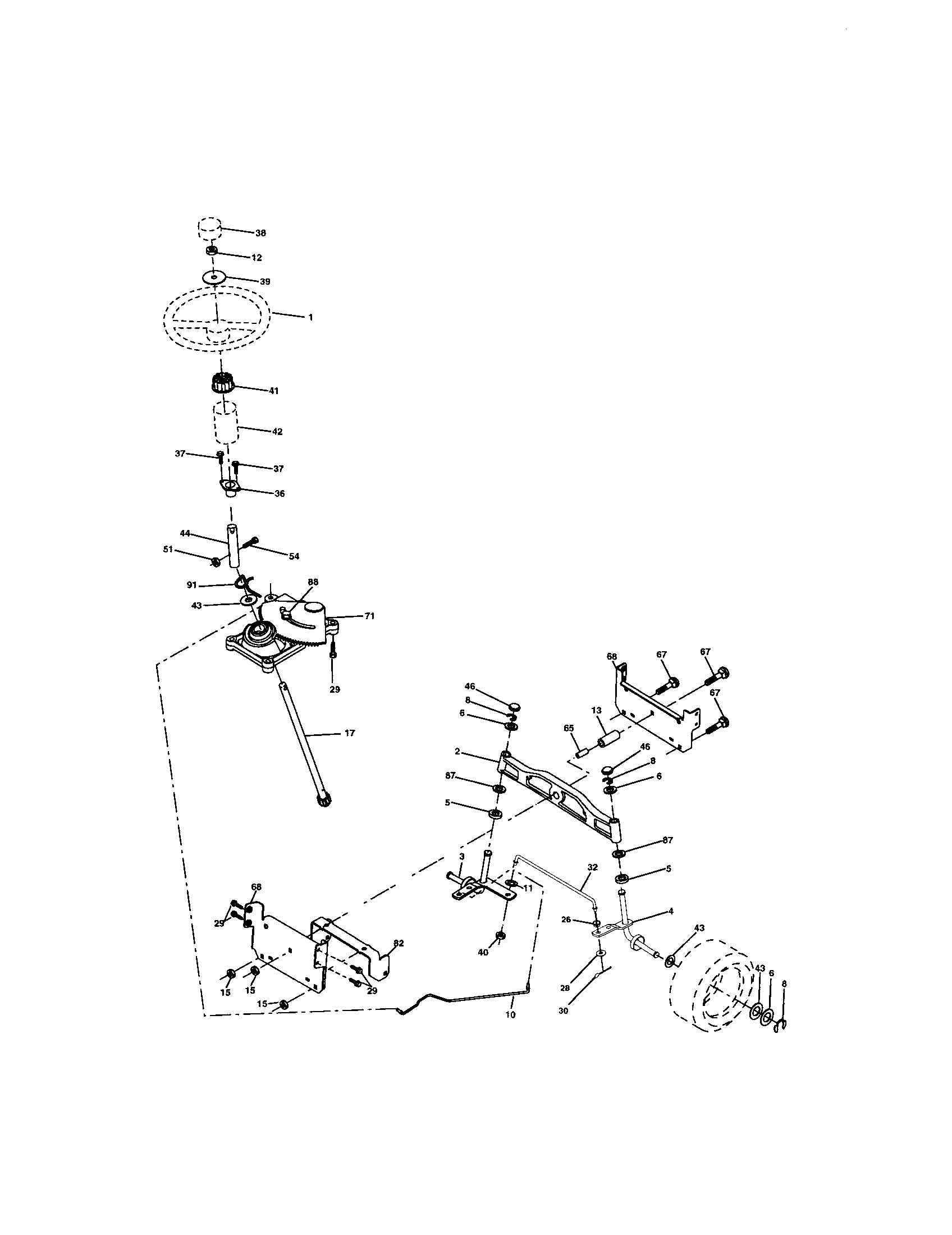 Craftsman 917272862 steering assembly diagram