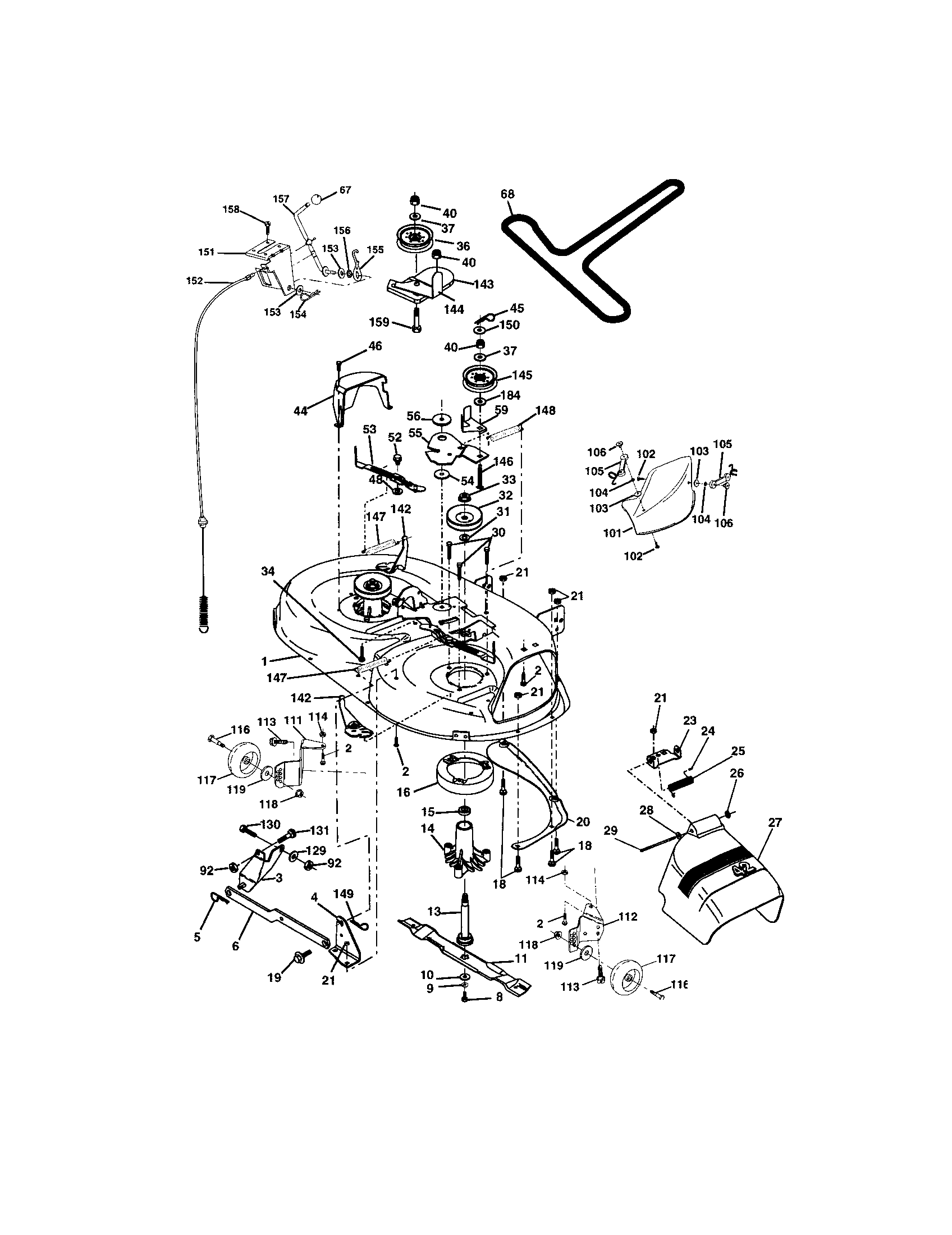 Craftsman 917272862 mower deck diagram