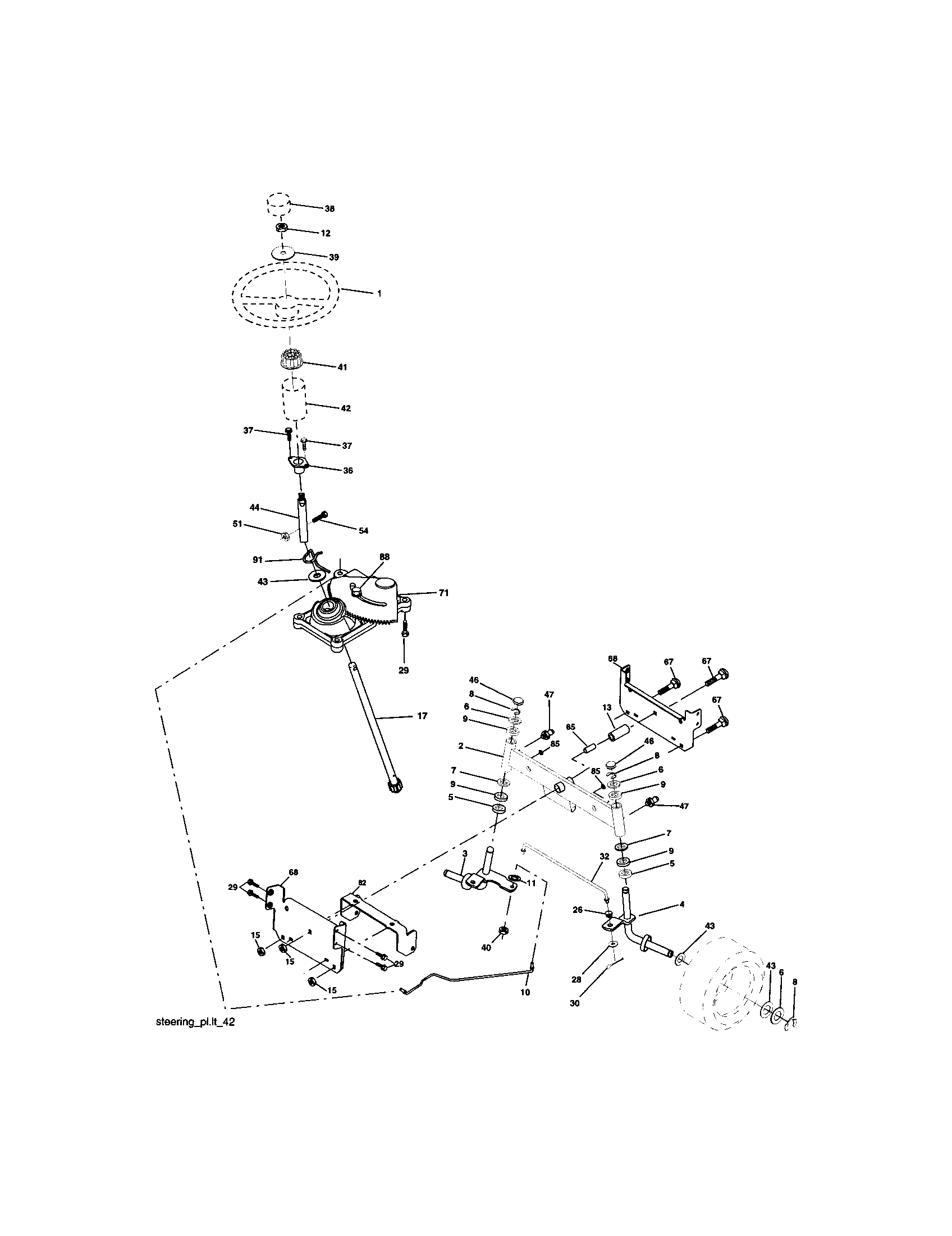 Craftsman 917272351 steering diagram