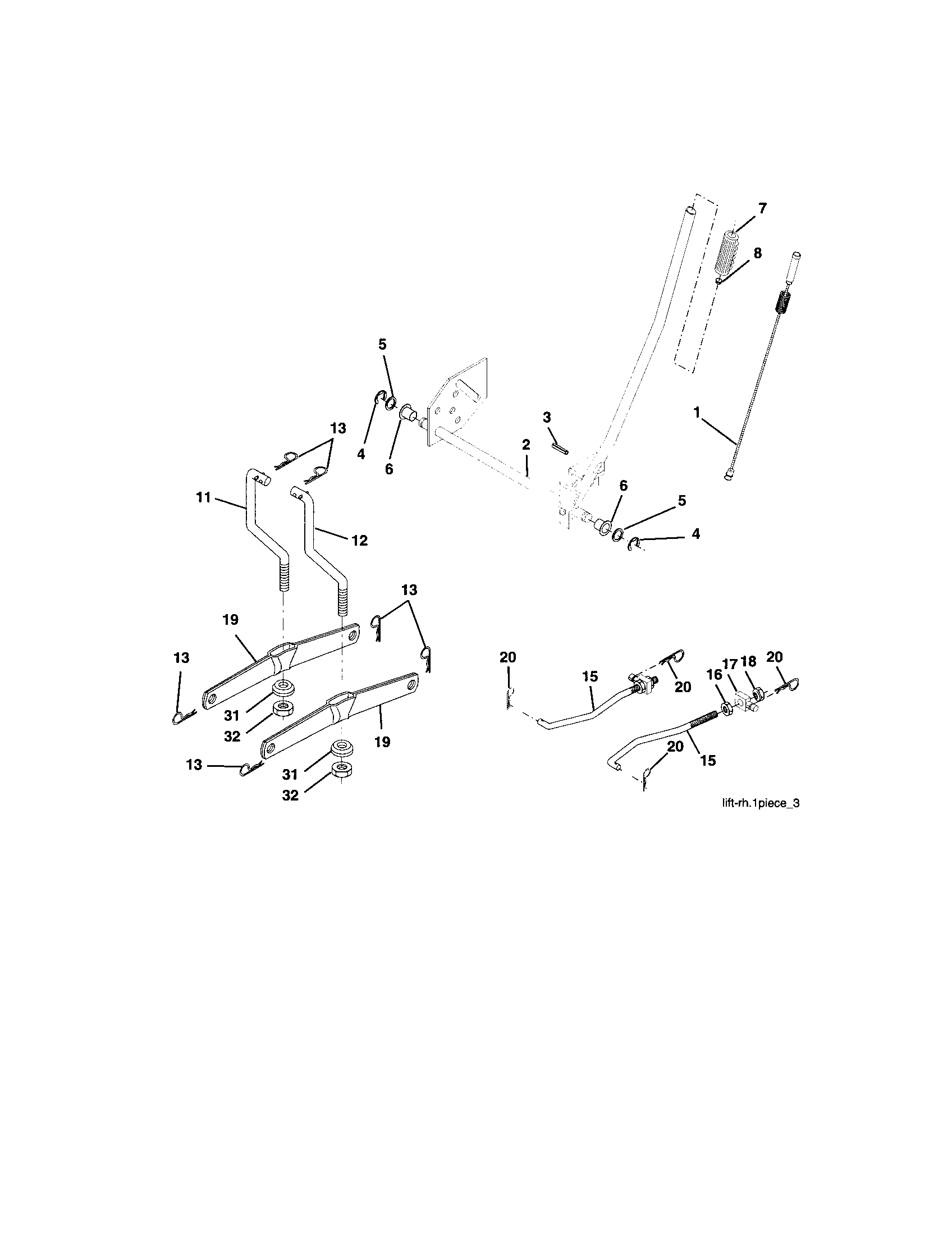 Craftsman 917272351 lift assembly diagram