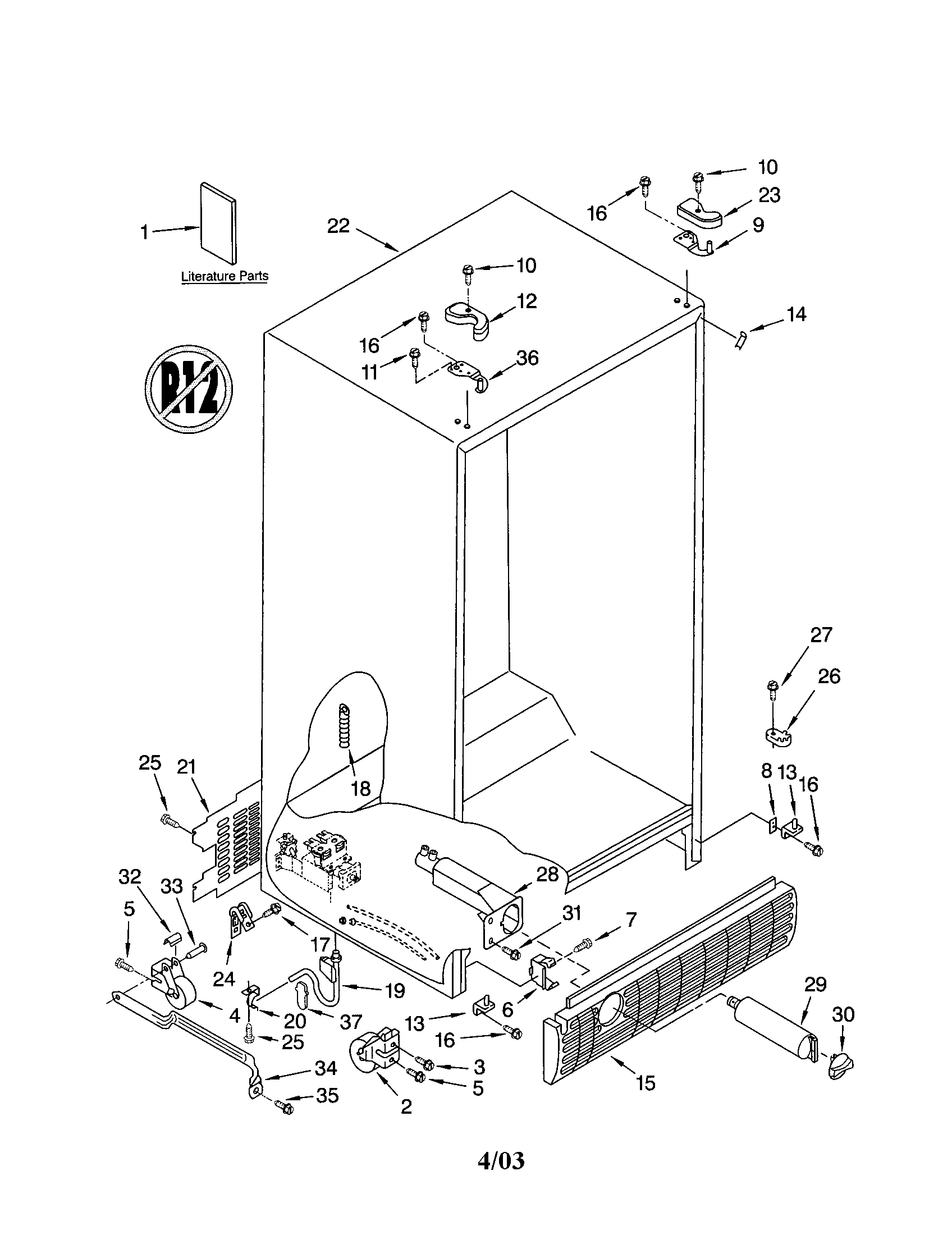 Kenmore 10653699200 cabinet diagram
